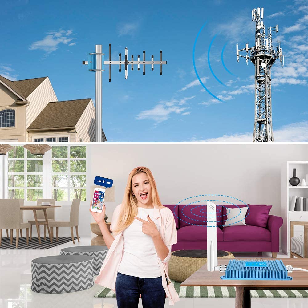 5G/4G/3G/2G Cell Phone Signal Booster Amplifier for Home - Supports Verizon, AT&T, Straight Talk, US Cellular, Cricket, Sprint & MetroPCS - Covers 4000 Sq.Ft - Enhances Bands 2/5/13/25 - Perfect for Basements, Rural Areas & Large Homes
