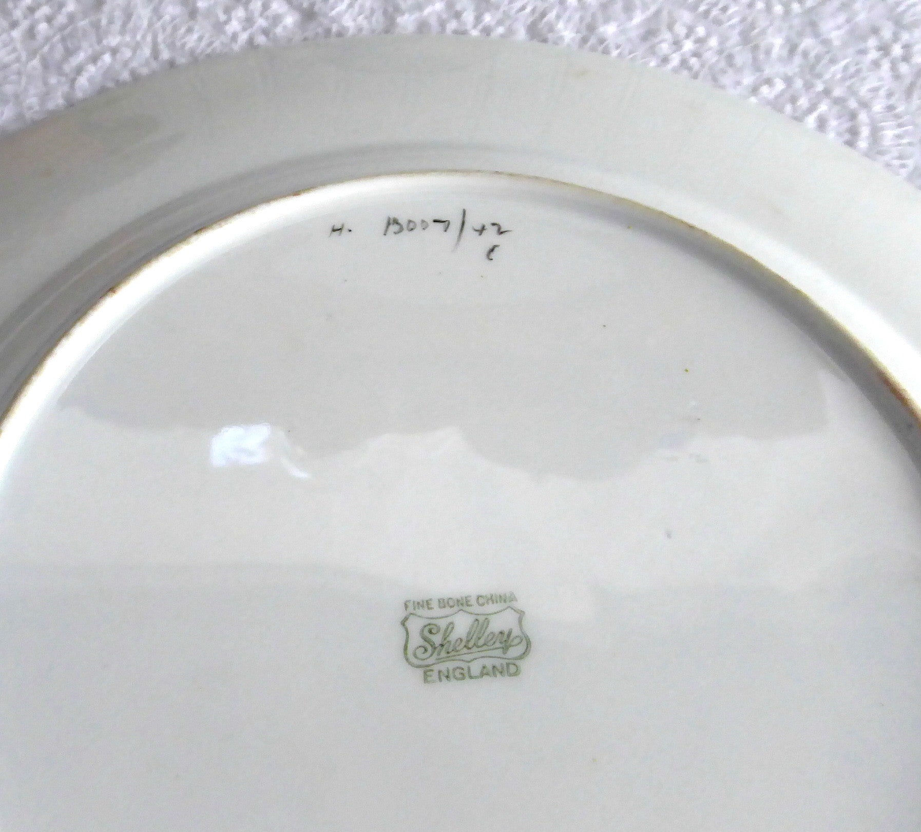 Vintage Shelley Dinner Plate 10.75 Inch - Heather Blue with Gold Overlay, Mid Century Modern Fine China for Elegant Dining & Collectors (1950s Retro Dinnerware)