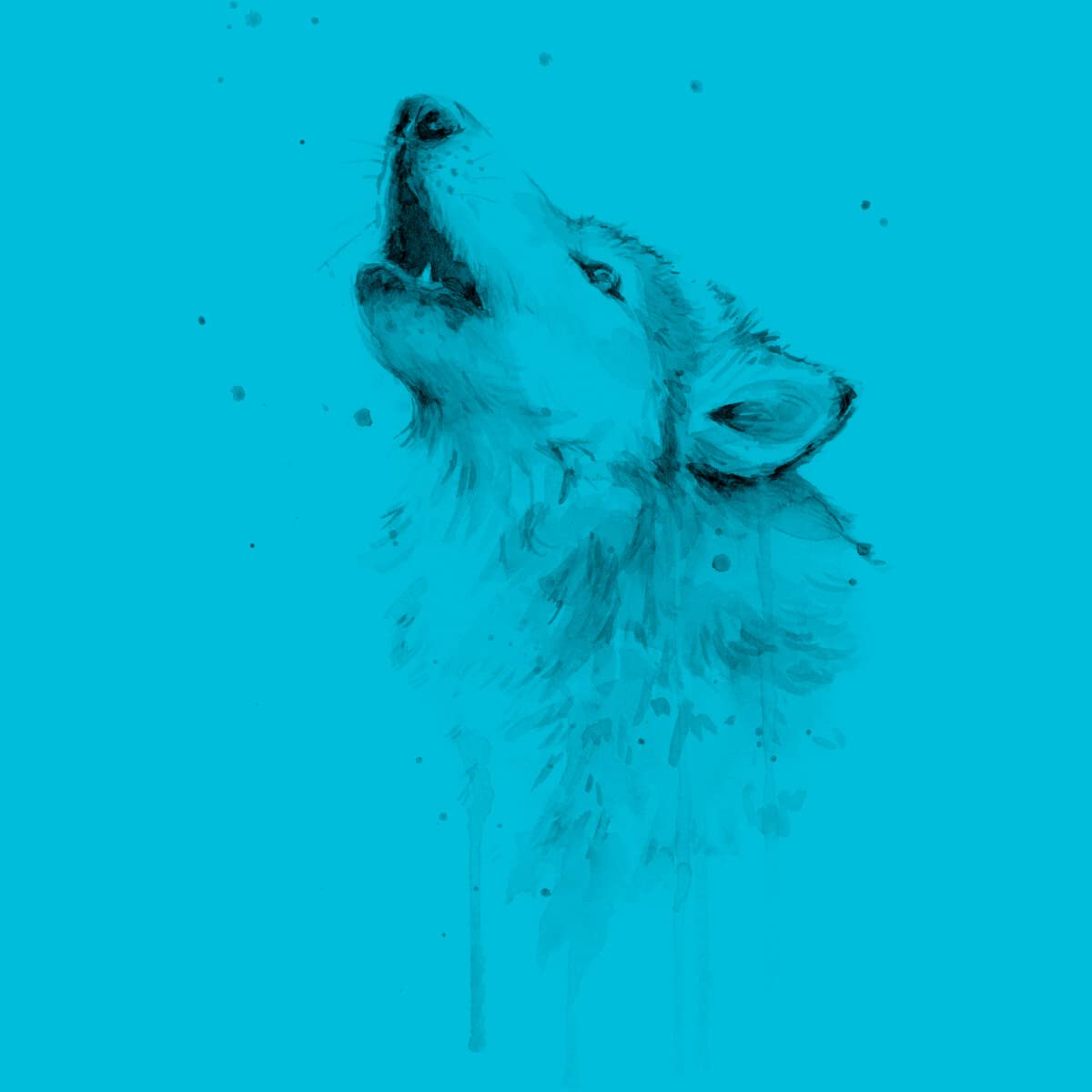 Olechka Design Wolf Howling Watercolor Men's T-Shirt - Soft Cotton Graphic Tee for Casual Wear & Outdoor Activities