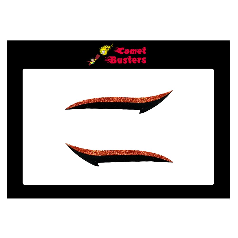 Comet Busters Orange Glitter Eyeliner Stickers (EL006) - Waterproof Self-Adhesive Eye Makeup Decals for Parties, Halloween & Cosplay