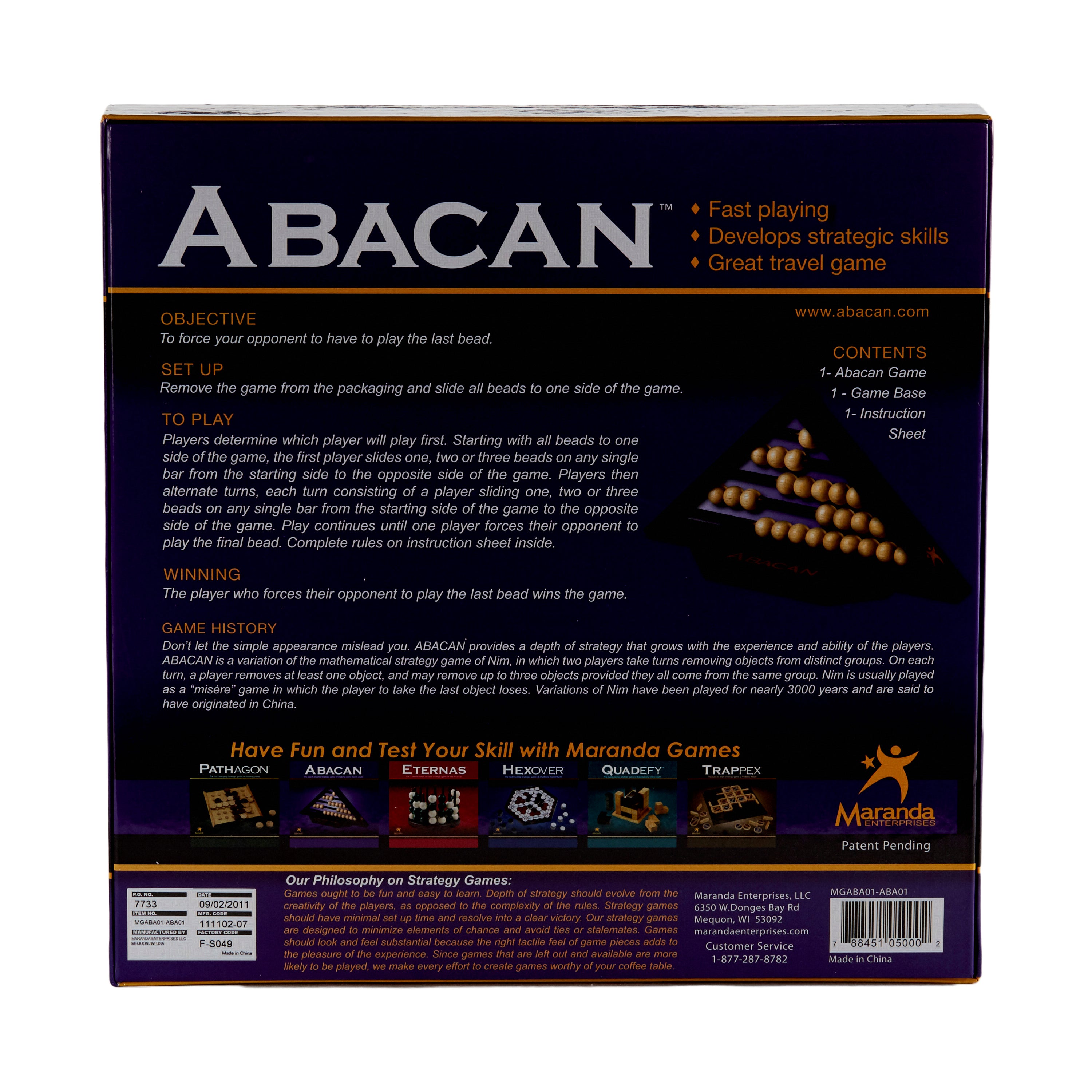 ABACAN Strategic Bead Slider Game - Fun Educational Board Game for Kids & Adults - Perfect for Family Game Night, Classroom Learning & Cognitive Skill Development