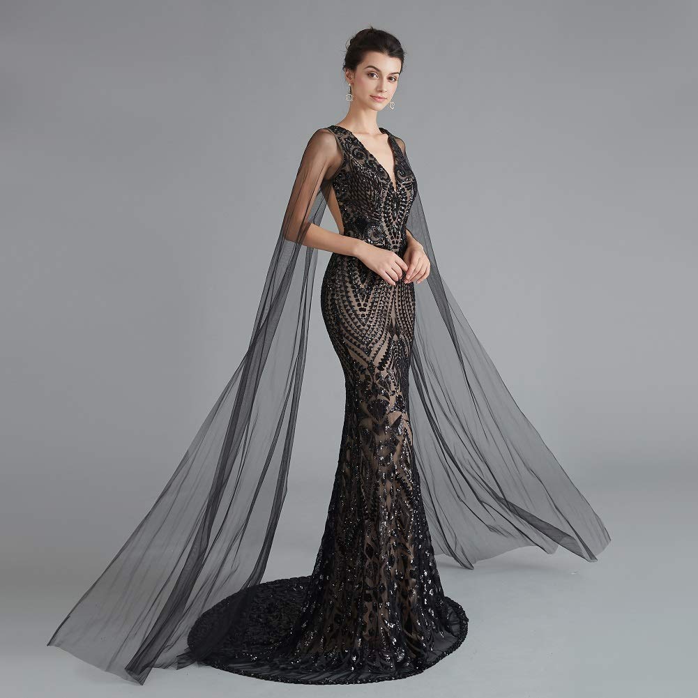 Engerla Sequin Prom Dress - Silver Mermaid Evening Gown with V-Neck for Bridal Party, Homecoming, Pageant & Formal Events | Elegant Maxi Dress for Women