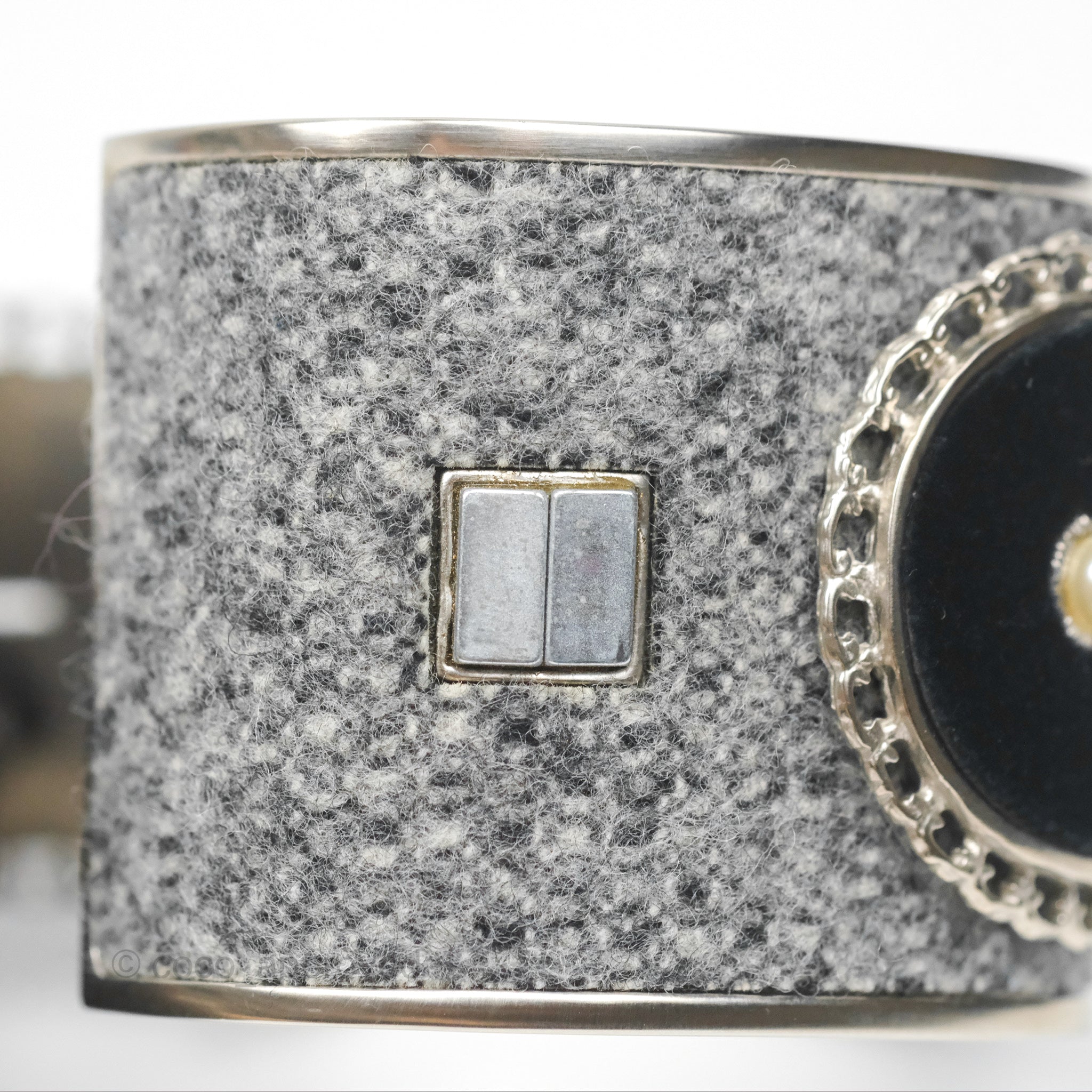 Chanel CC Pearl Bracelet in Grey Navy with Silver Tone - 15V - Elegant Fashion Jewelry for Women, Perfect for Parties, Weddings & Special Occasions