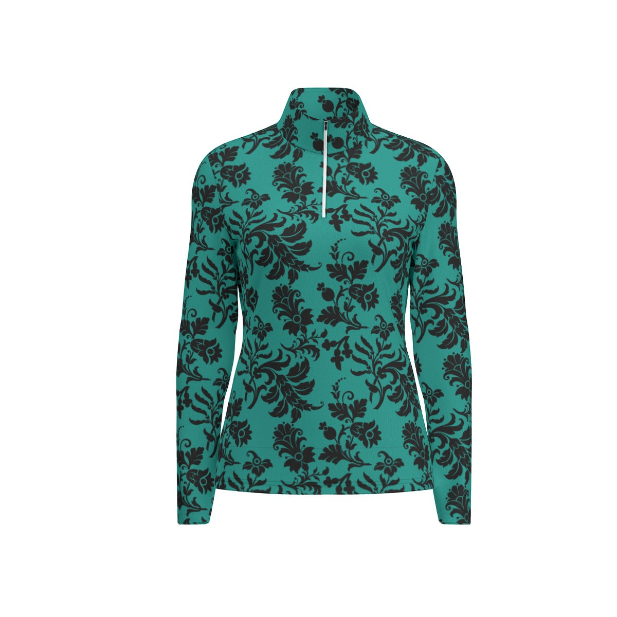 Gothic Floral Print Women's Long Sleeve Sports Jersey - Breathable Workout Top for Yoga, Running & Gym