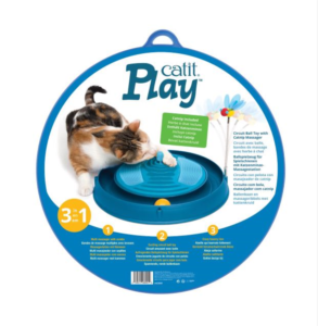Catit Play and Scratch Blue Cat Toy - Interactive Cat Scratcher with Ball Track for Indoor Play & Exercise - Perfect for Kittens & Adult Cats - Fun & Durable Cat Entertainment for Home Use