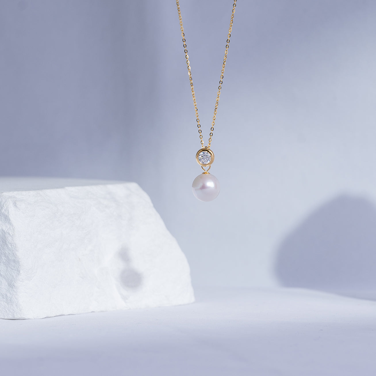 18K Solid Gold Edison Pearl Necklace KN00113 - Elegant Cultured Pearl Jewelry for Women, Perfect for Weddings, Anniversaries & Special Occasions