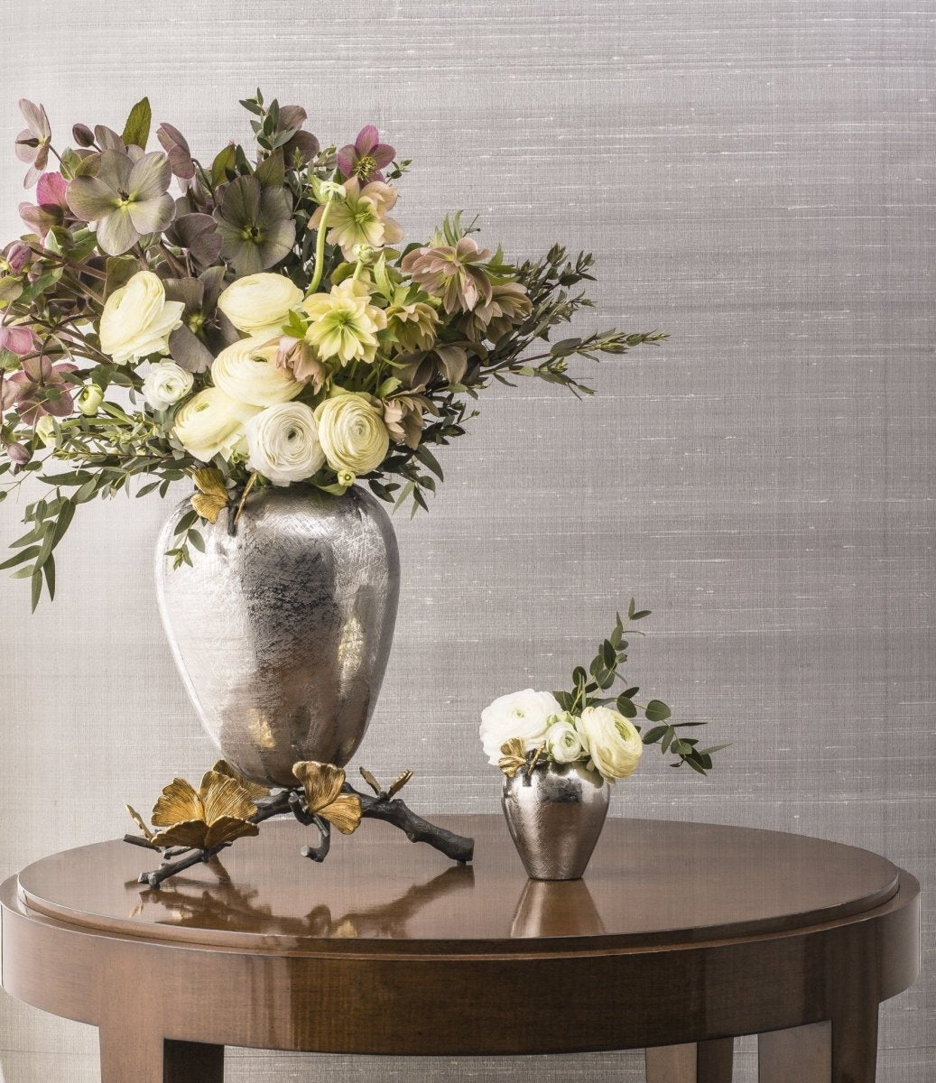 Butterfly Ginkgo Footed Vase - Elegant Ceramic Flower Vase for Home Decor, Wedding Centerpiece, and Tabletop Display