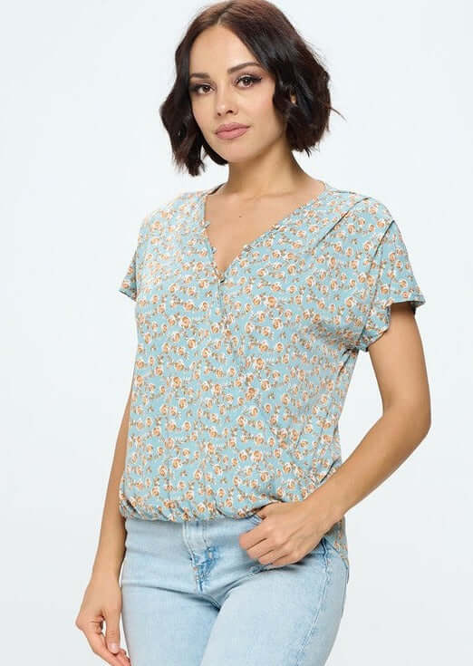 Elegant Feminine Surplice Wrap Top - Made in USA - Perfect for Casual Outings, Date Nights & Office Wear