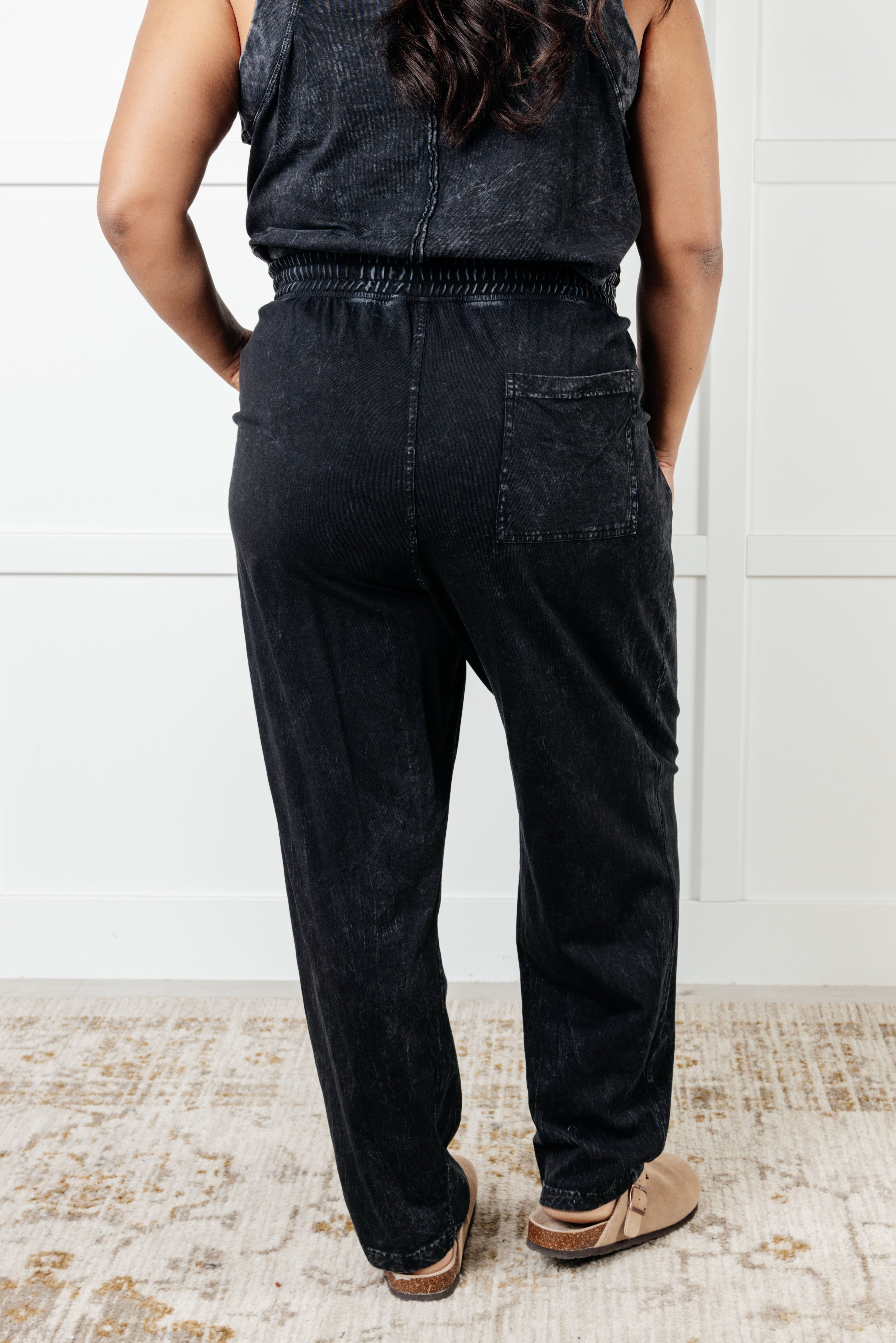 Limber Up Straight Leg Sweats in Black - Comfortable High Waist Jogger Pants for Women, Perfect for Yoga, Running, and Lounge Wear