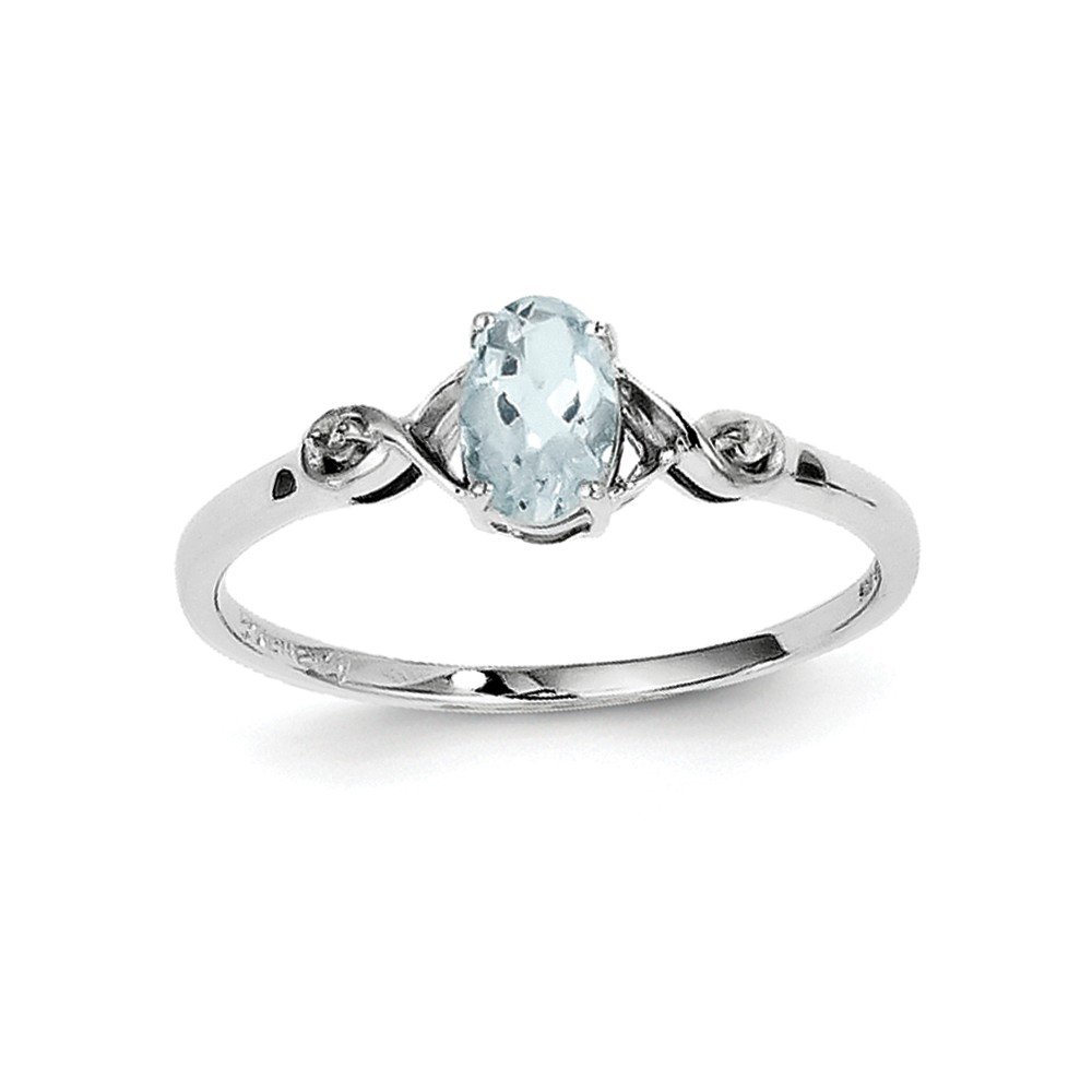 925 Sterling Silver Diamond & Aquamarine Oval Engagement Ring - 0.38ct (Size 5-10) | Elegant Promise & Wedding Ring for Her | Perfect for Proposals, Anniversaries & Special Occasions