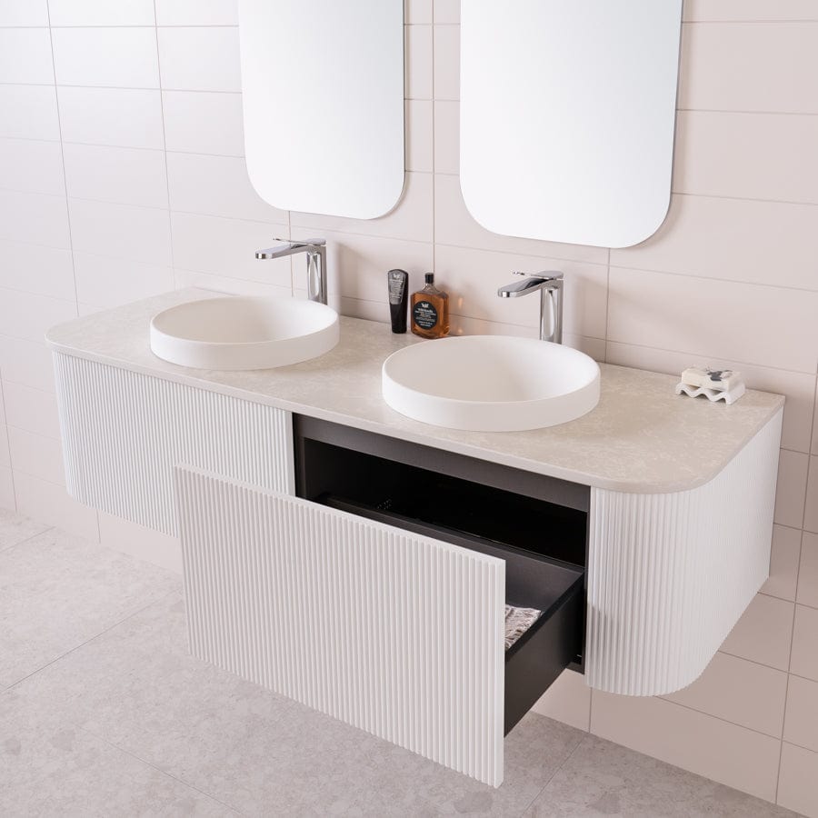 Waverley Vanity 1500 Wall Mounted Bathroom Sink in Ultra White - Perfect for Modern Small Bathrooms and Powder Rooms