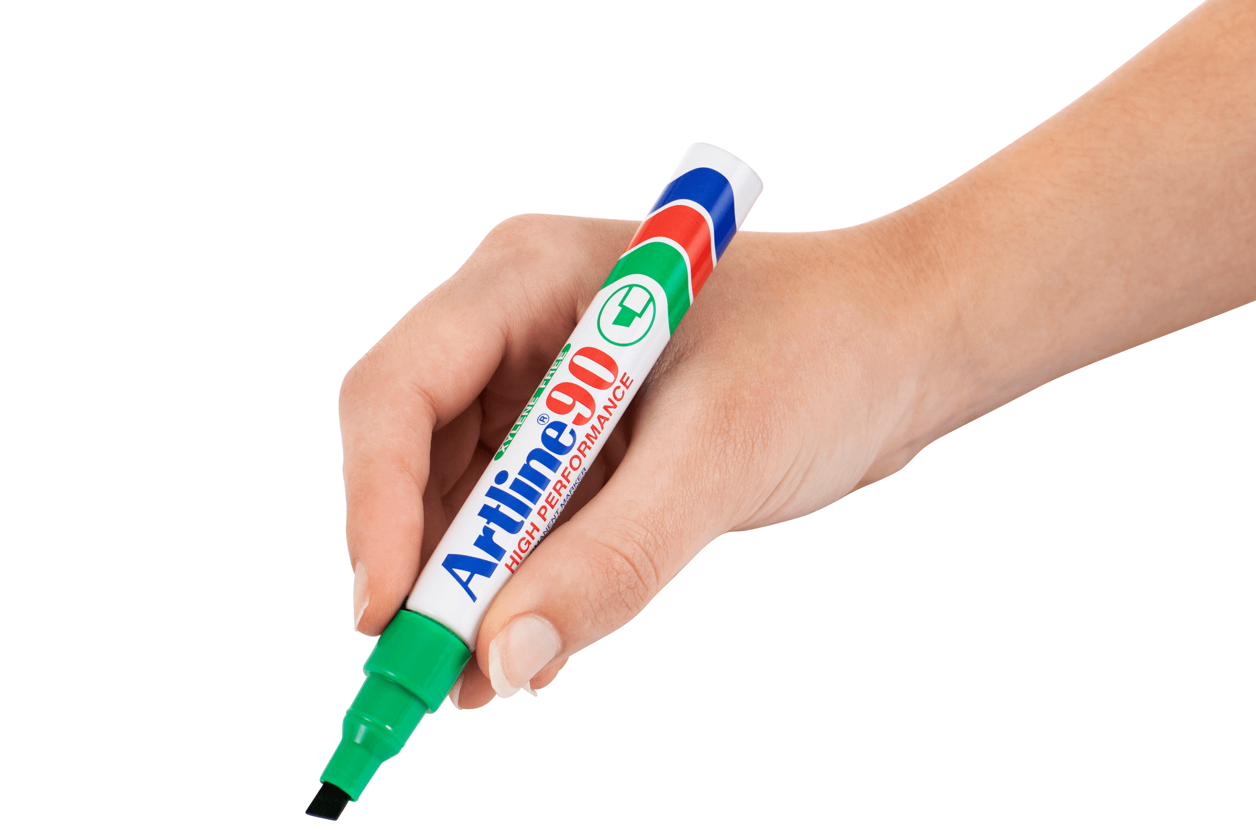 Artline 90 Permanent Marker 5mm Chisel Tip - Pack of 12 Green Ink Markers for Office, School, Art Projects & DIY Crafts