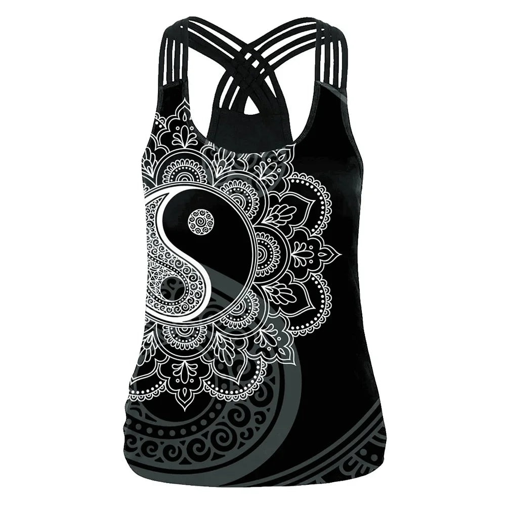 3D Printed Women's Summer Sport Vest - Quick Dry Yoga & Running Fitness Top for Active Lifestyles - Gym, Outdoor Workouts, Yoga Sessions