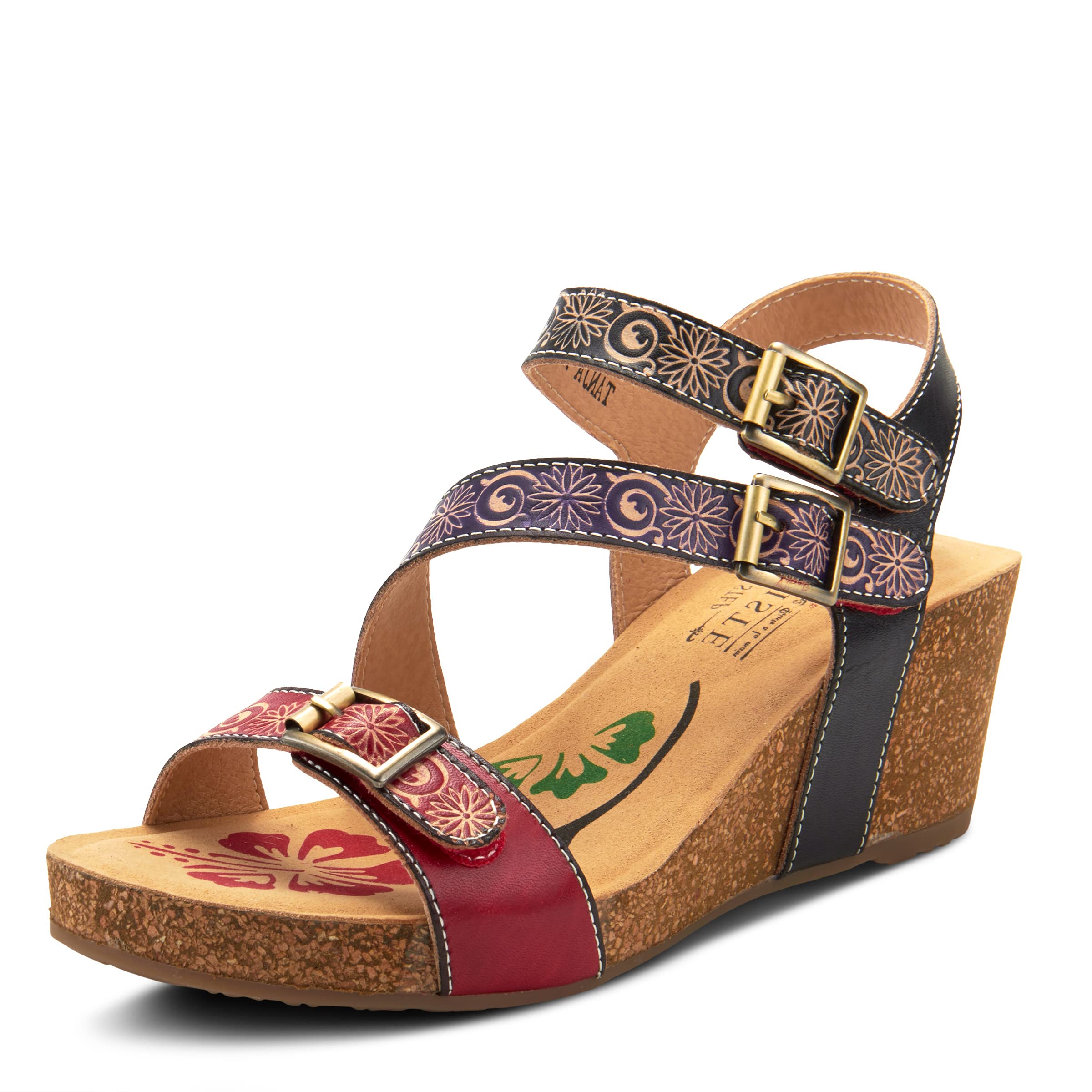 Spring Step L'Artiste Women's Tanja Comfortable Leather Sandals with Cushioned Footbed - Perfect for Summer, Beach, and Casual Outings