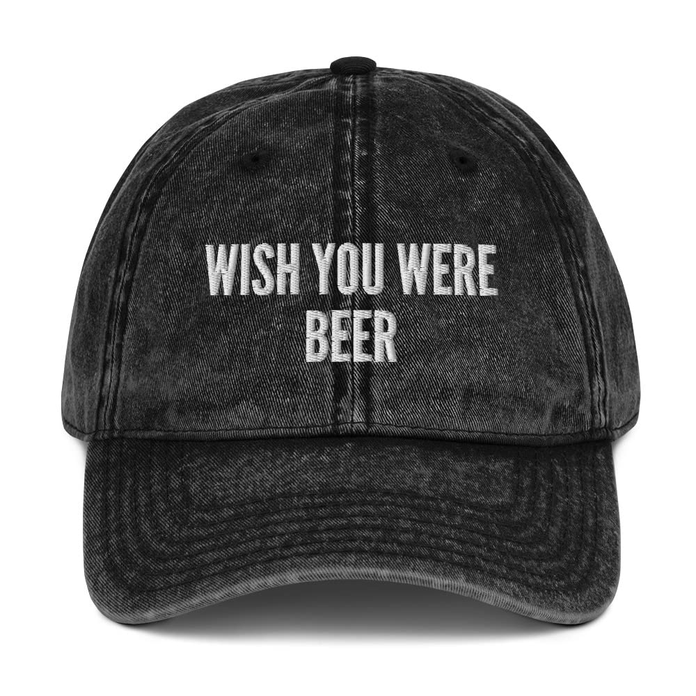 I Wish You Were Beer Hat - Vintage Beer Cap for Men with Fun Goofy Design - Perfect for Parties, Tailgating & Beer Lovers