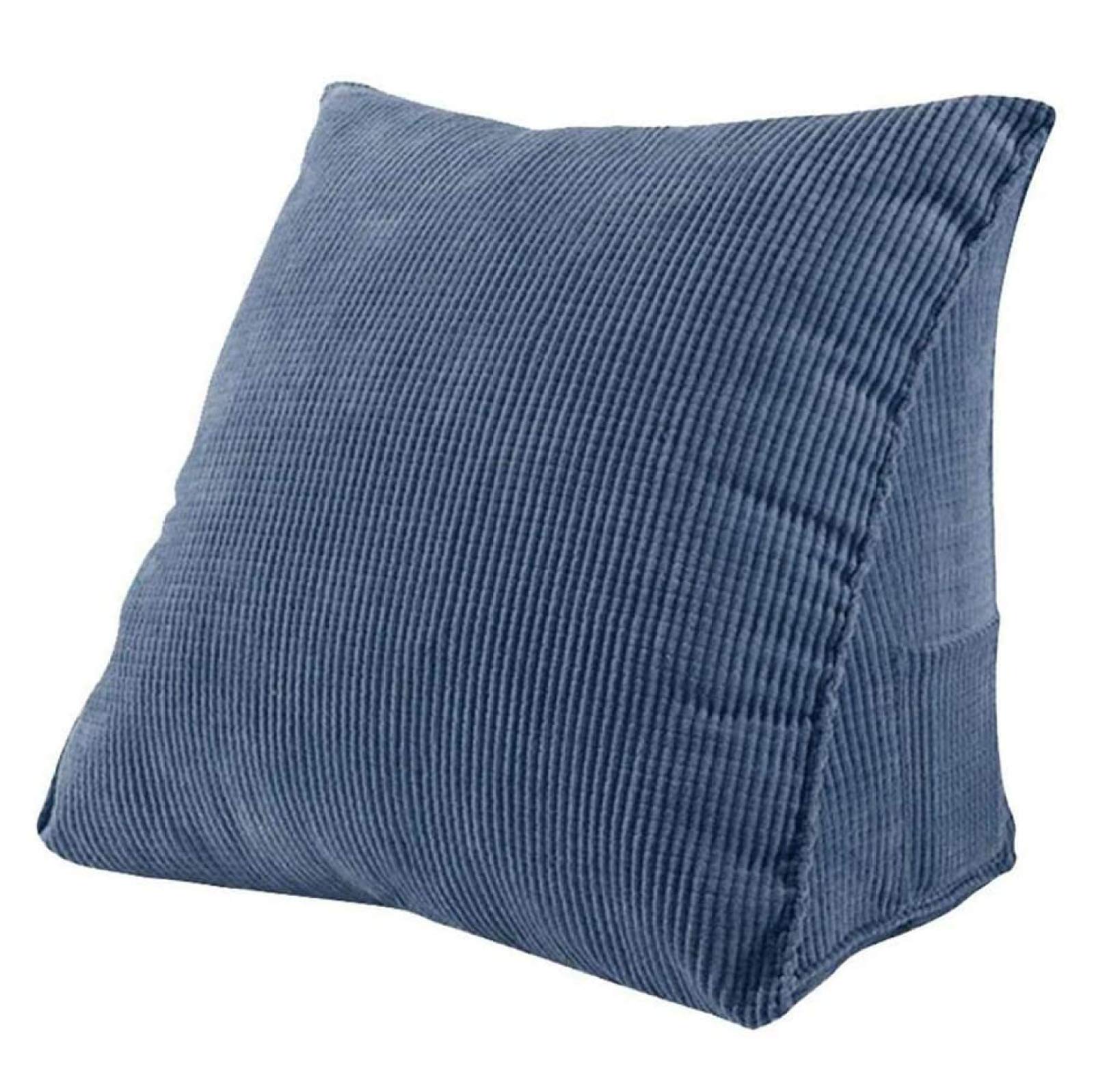 **Triangle Wedge Pillow with Removable Washable Cover - Reading Backrest Cushion for Sofa, Bed, Home & Office - Blue - Perfect for Reading, Relaxing & Back Support**