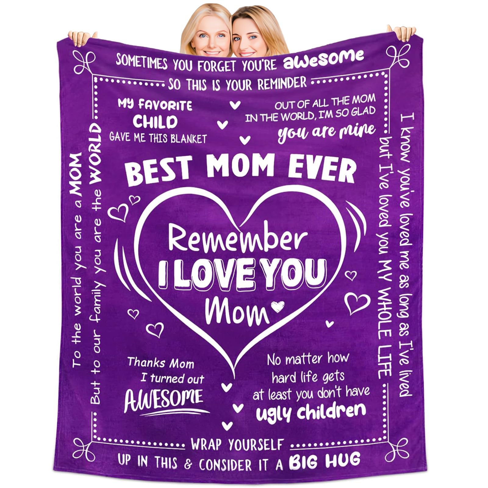 Luxury Spa Gift Set for Mom - Purple Flannel Blanket, Birthday & Mother's Day Gifts from Daughter or Son - Perfect for Relaxation, Christmas & Special Occasions