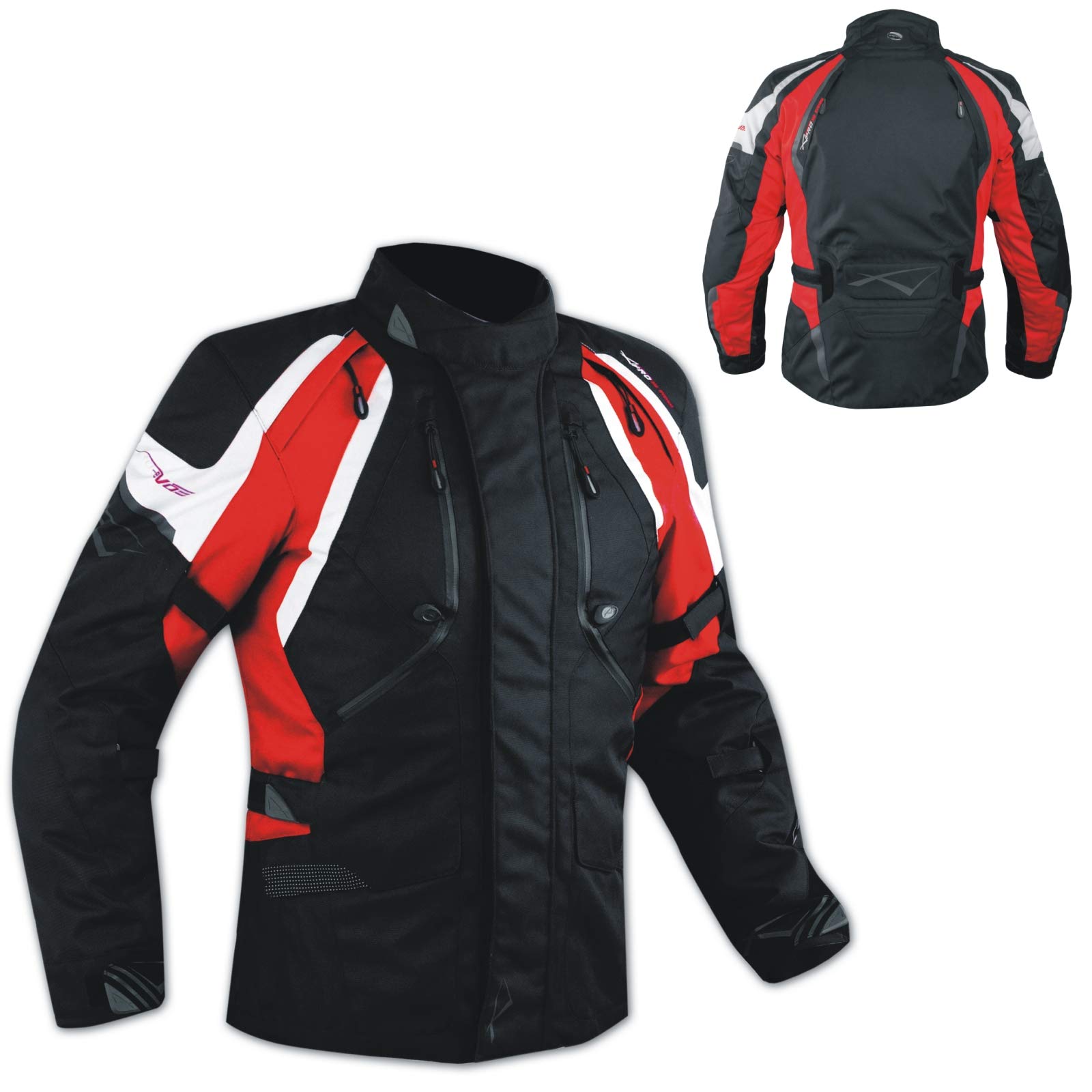 CE Certified Armored Motorcycle Jacket - Waterproof, Thermal, Red (Size M) - Ideal for All-Weather Riding & Outdoor Adventures