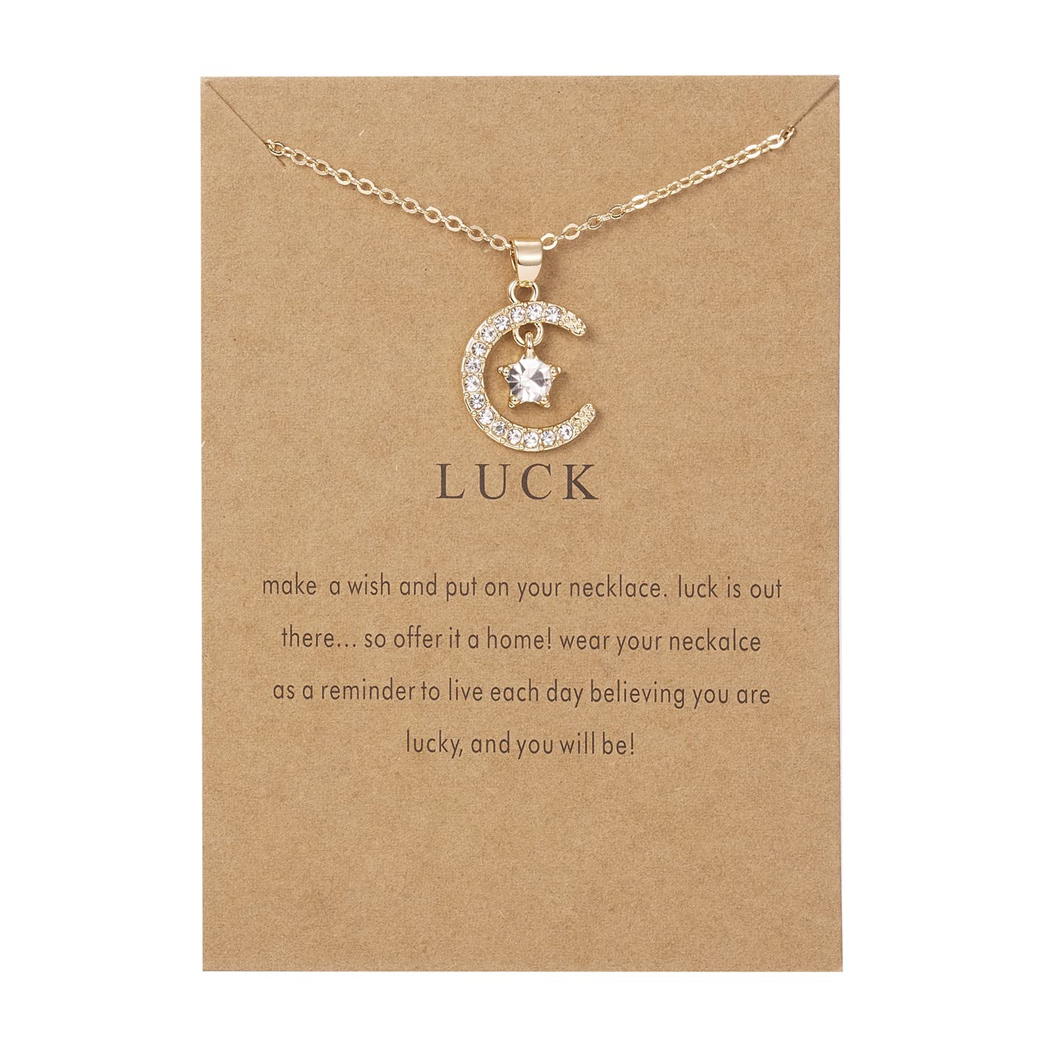 Birthstone Moon Pendant Necklace for Women - 14K Gold Plated Dainty Chain with Cubic Zirconia - Personalized Birth Month Jewelry Gift for Mom, Wife, Sister - Perfect for Birthdays, Anniversaries & Special Occasions