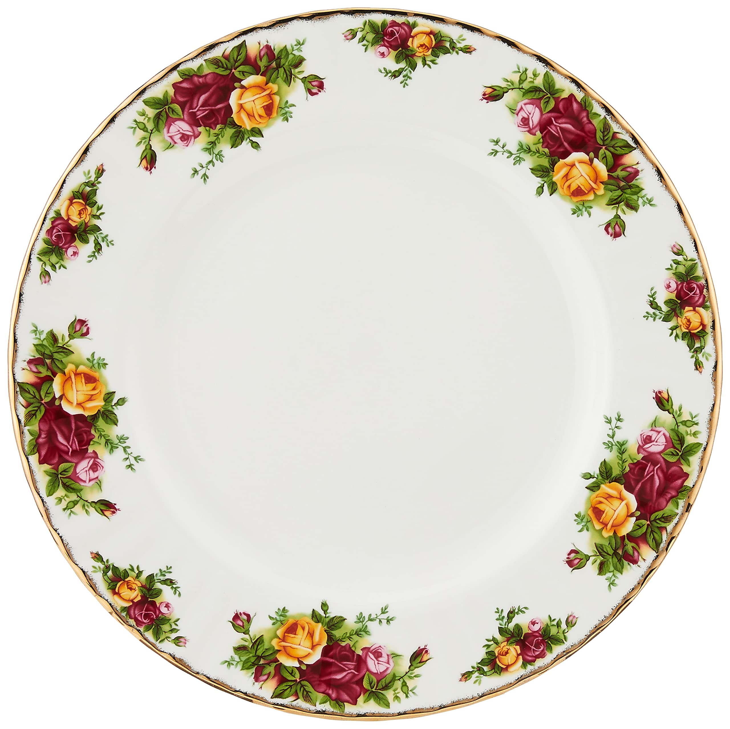 Royal Albert Old Country Roses 4-Piece Place Setting - Elegant English Bone China Tea Cup Set for Afternoon Tea, Bridal Shower & Wedding Gifts