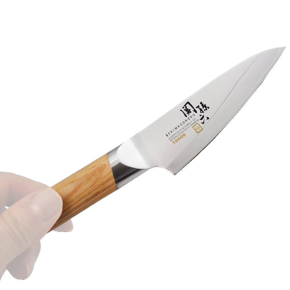 KAI Seki Magoroku 10000CL Japanese Kitchen Knife - 3.5 Inch (90mm) Petty Utility Knife for Precise Cutting | High-Quality Japanese Stainless Steel Blade | Perfect for Peeling, Slicing Fruits & Vegetables | Made in Japan