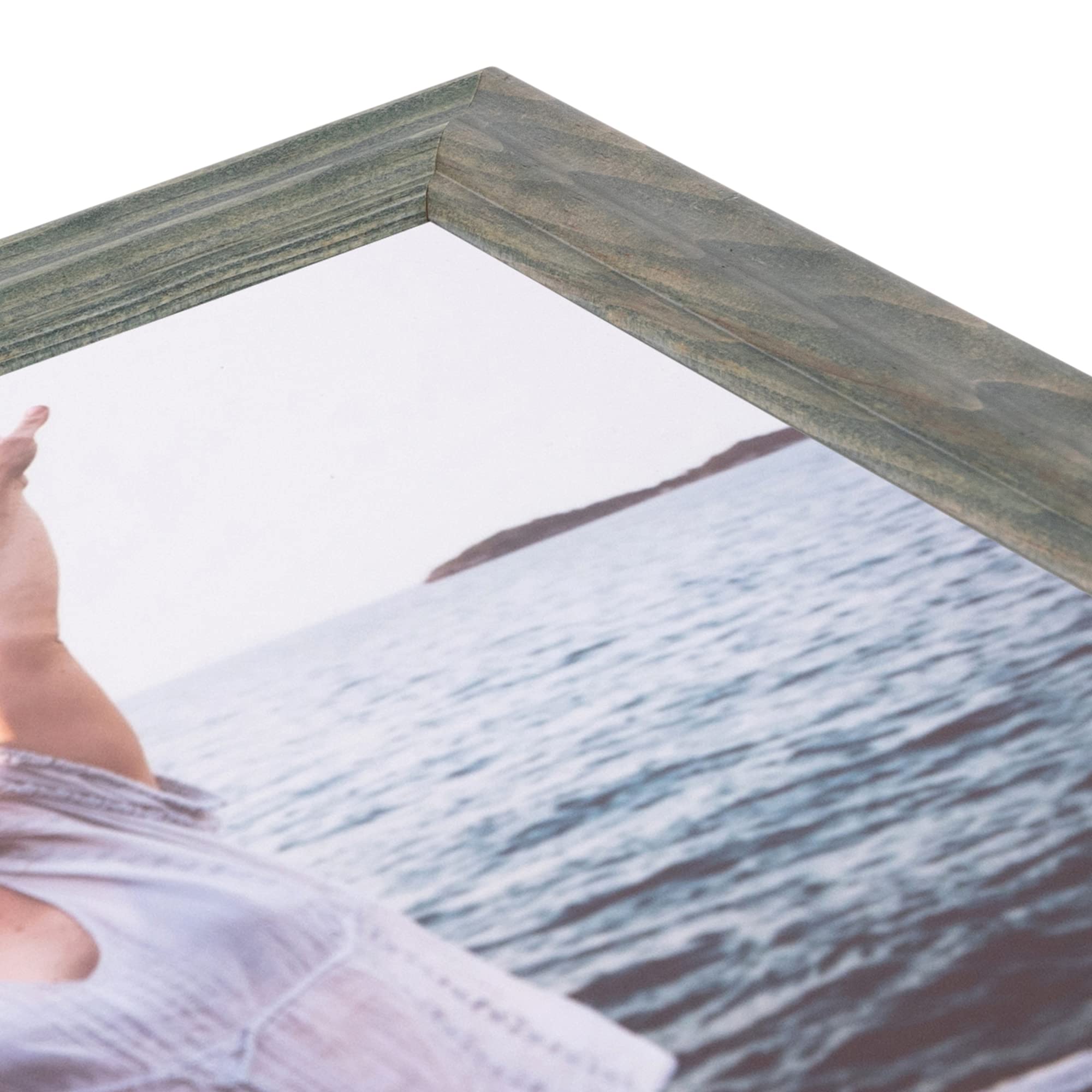 ArtToFrames 12x40 Inch Green Wood Picture Frame - 1.5 Inch Custom Poster Frame for Art & Photos with Economy Acrylic - Perfect for Home Decor, Office Wall Display & Gift Giving