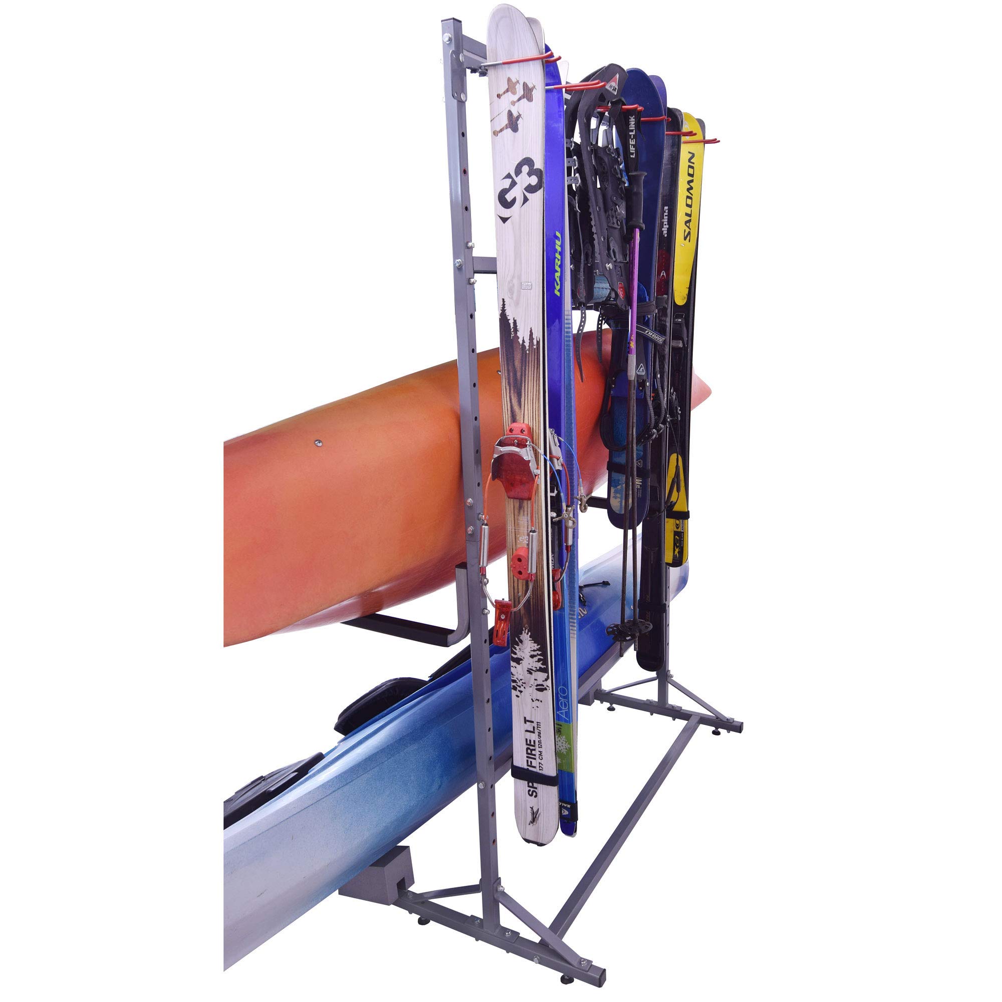 Malone 3-Bike + 2-Kayak + 6-Ski Freestanding Storage Rack - Heavy Duty Garage & Outdoor Gear Organizer for Bikes, Kayaks, Skis, Paddles & Sports Equipment