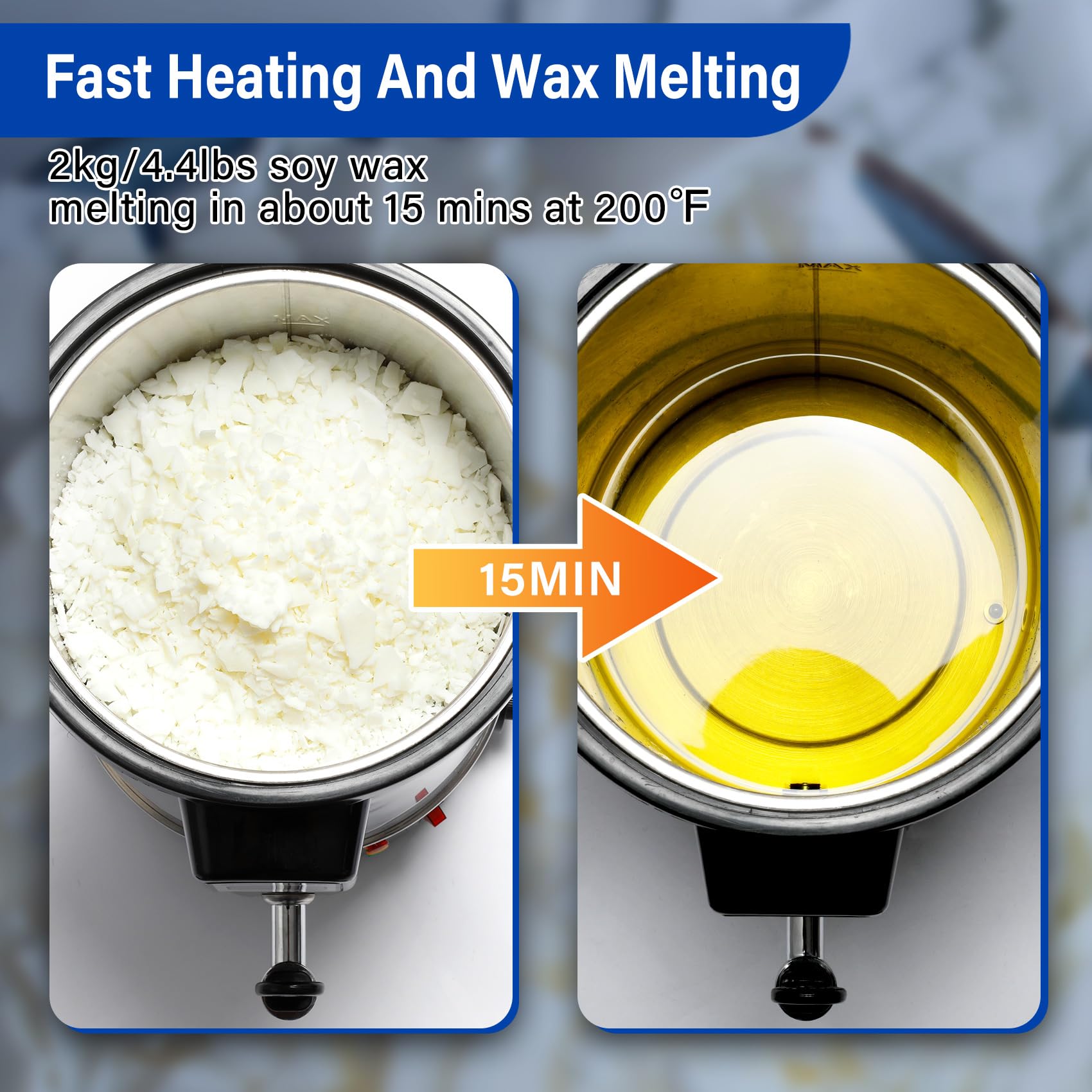 TCFUNDY 8.45Qts/17Lbs Electric Candle Wax Melting Pot - Non-Stick DIY Candle Making Kit for Soy Wax & Beeswax - Perfect for Home Candle Crafting, Gift Making & Aromatherapy