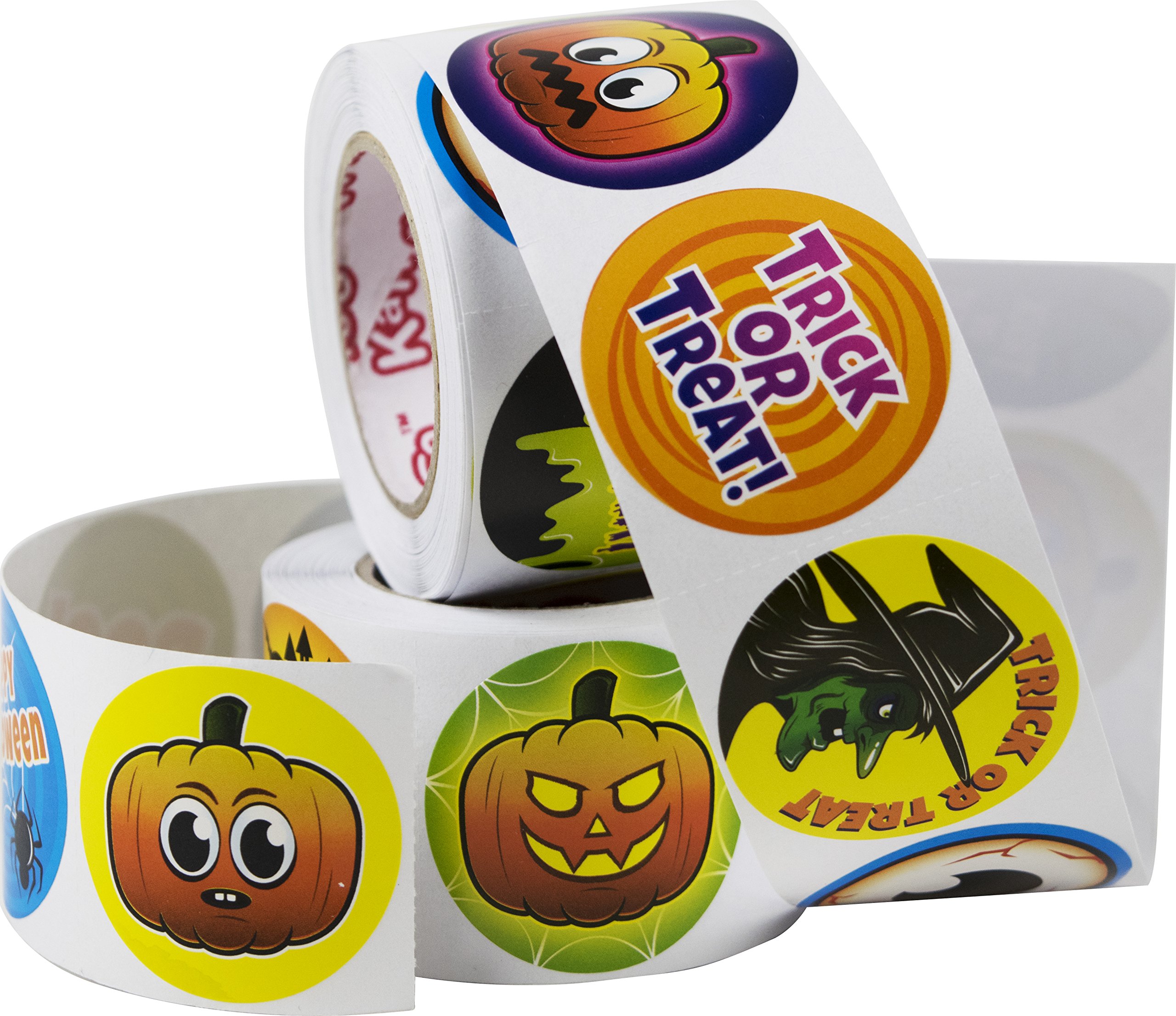 500-Piece Halloween Sticker Roll for Kids - Assorted Spooky Stickers Bulk Pack | Trick or Treat Party Favors, Classroom Supplies & DIY Crafts | Perfect for Halloween Decorations, School Projects & Party Activities