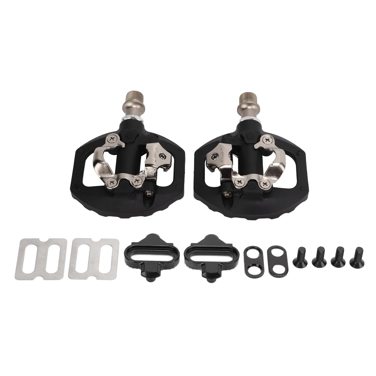 Dual-Sided SPD Mountain Bike Pedals with Cleats - Sealed Clipless Platform Pedals for Road & MTB Cycling | Perfect for Commuting, Trail Riding & Long-Distance Tours