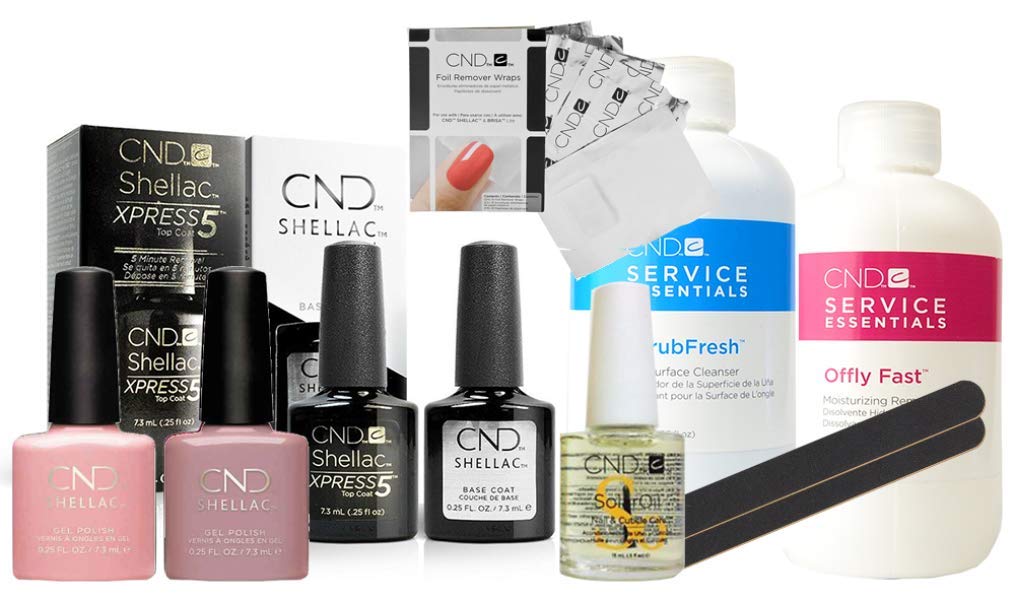 CND Shellac Starter Kit - Nude Edition | 15% Savings & Free Gift | Professional Gel Nail Polish Set for At-Home Manicures & Salon-Quality Nails
