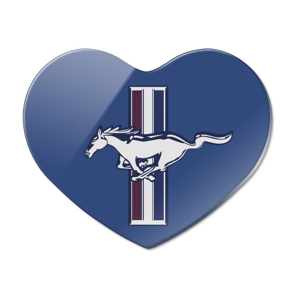 Ford Mustang Logo Heart Acrylic Refrigerator Magnet - Car Enthusiast Gift, Kitchen Decor, Office Fridge Accessory for Mustang Lovers