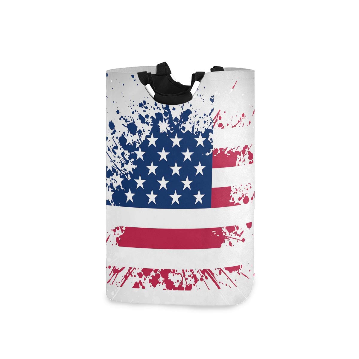RunningBear Collapsible Laundry Hamper with American Flag Design - Large Capacity Washing Clothes Basket for Bathroom & Bedroom Organization | Perfect for College Dorms, Apartments and Laundry Room Storage