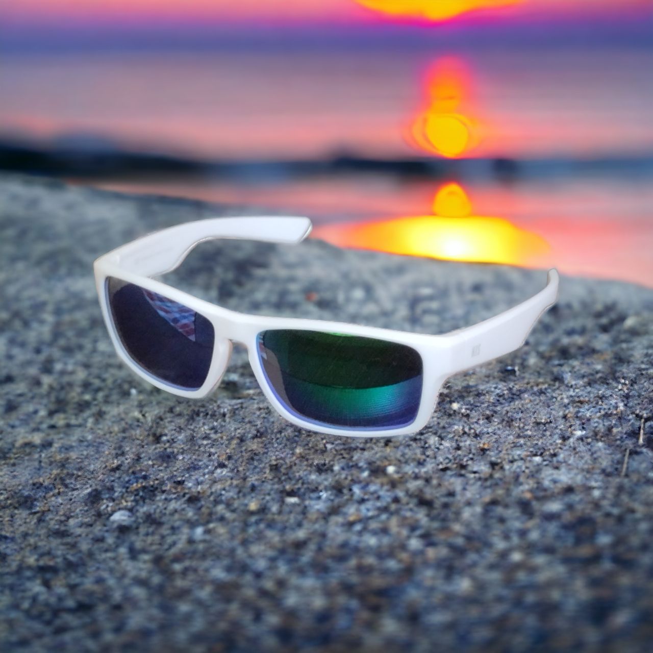 Polarized White Mirror Sunglasses with Prescription Lenses - UV Protection for Driving, Outdoor Sports & Fashion