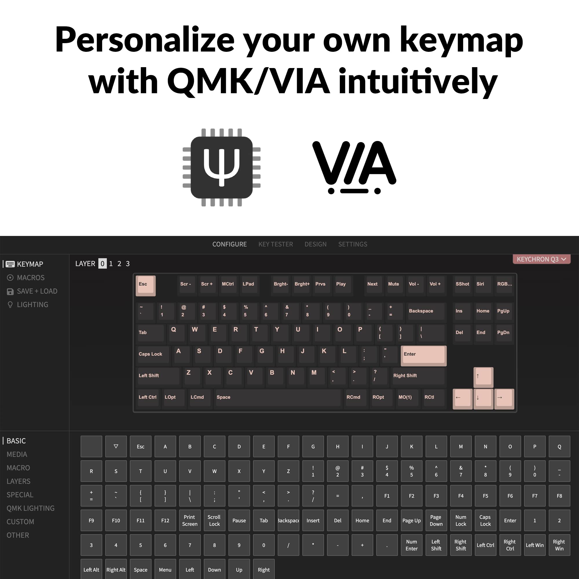 Keychron Q3 RGB Tenkeyless 87-Key Custom Mechanical Keyboard - Gateron G Pro Red Switch, Hot-Swappable, QMK/VIA Programmable, Double Gasket Design for Mac/Windows/Linux (Blue) | Perfect for Gaming, Coding & Office Work