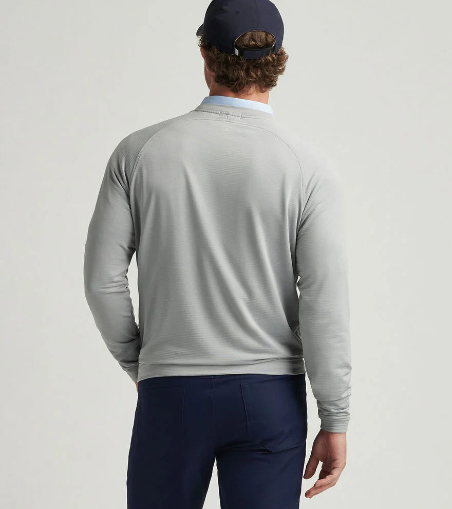 Peter Millar Men's Beaumont Performance Crew Sweater - Gale Grey | Premium Knit Pullover for Casual & Business Wear | Warm & Comfortable Sweater for Office, Travel & Outdoor Activities