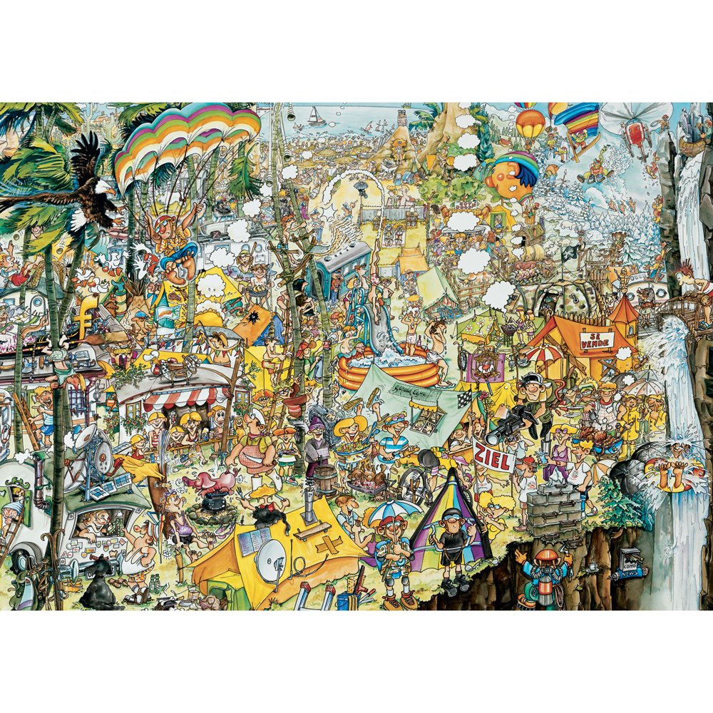 3000 Piece Jigsaw Puzzle for Adults - Crazy BBQ Festival Scene by Artist Gerold Como - 32.25