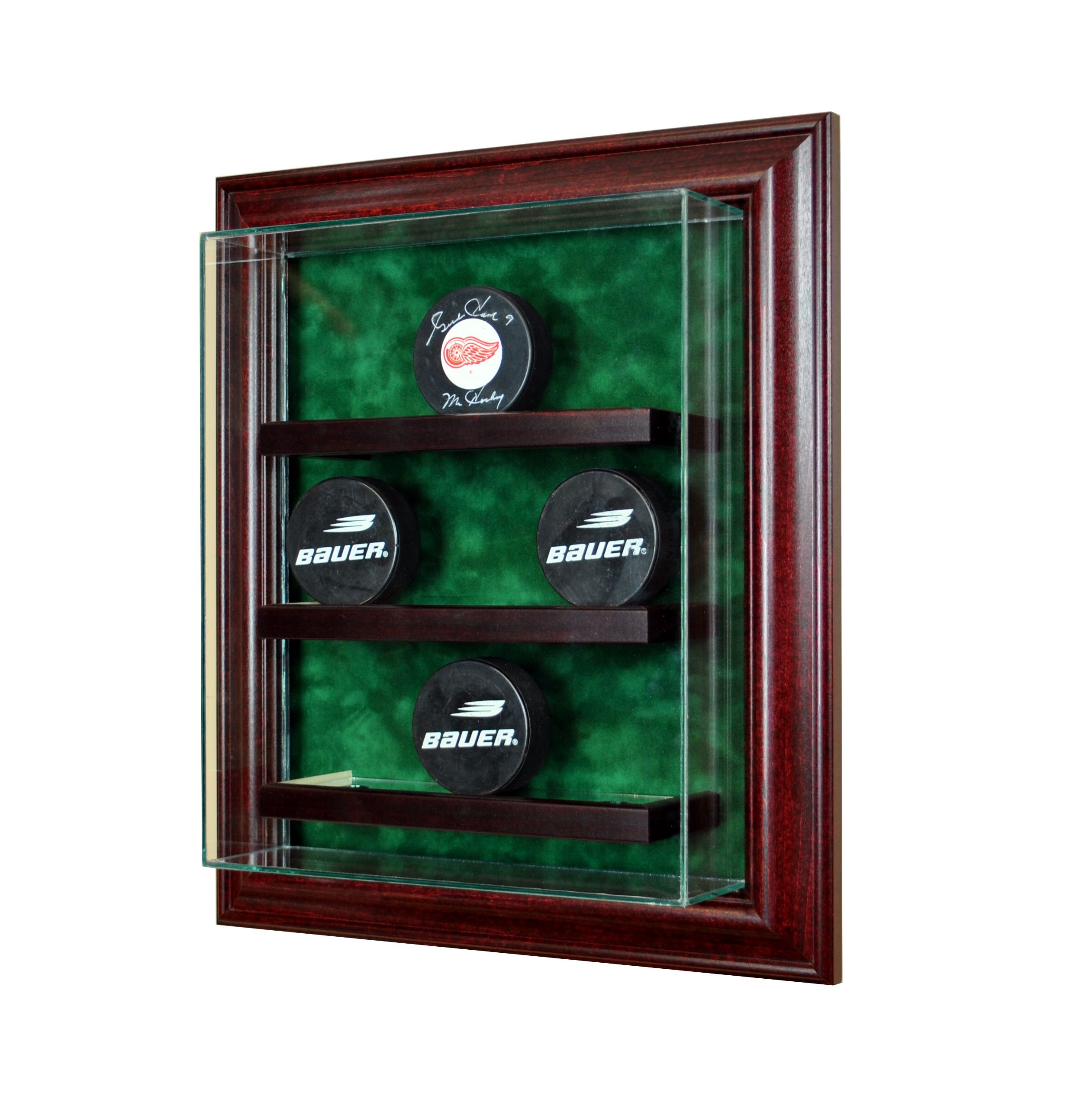 Premium Glass Hockey Puck Display Case - 9 Puck Cabinet Style Showcase for Collectors | Perfect for Home, Office, or Sports Memorabilia Room Decor