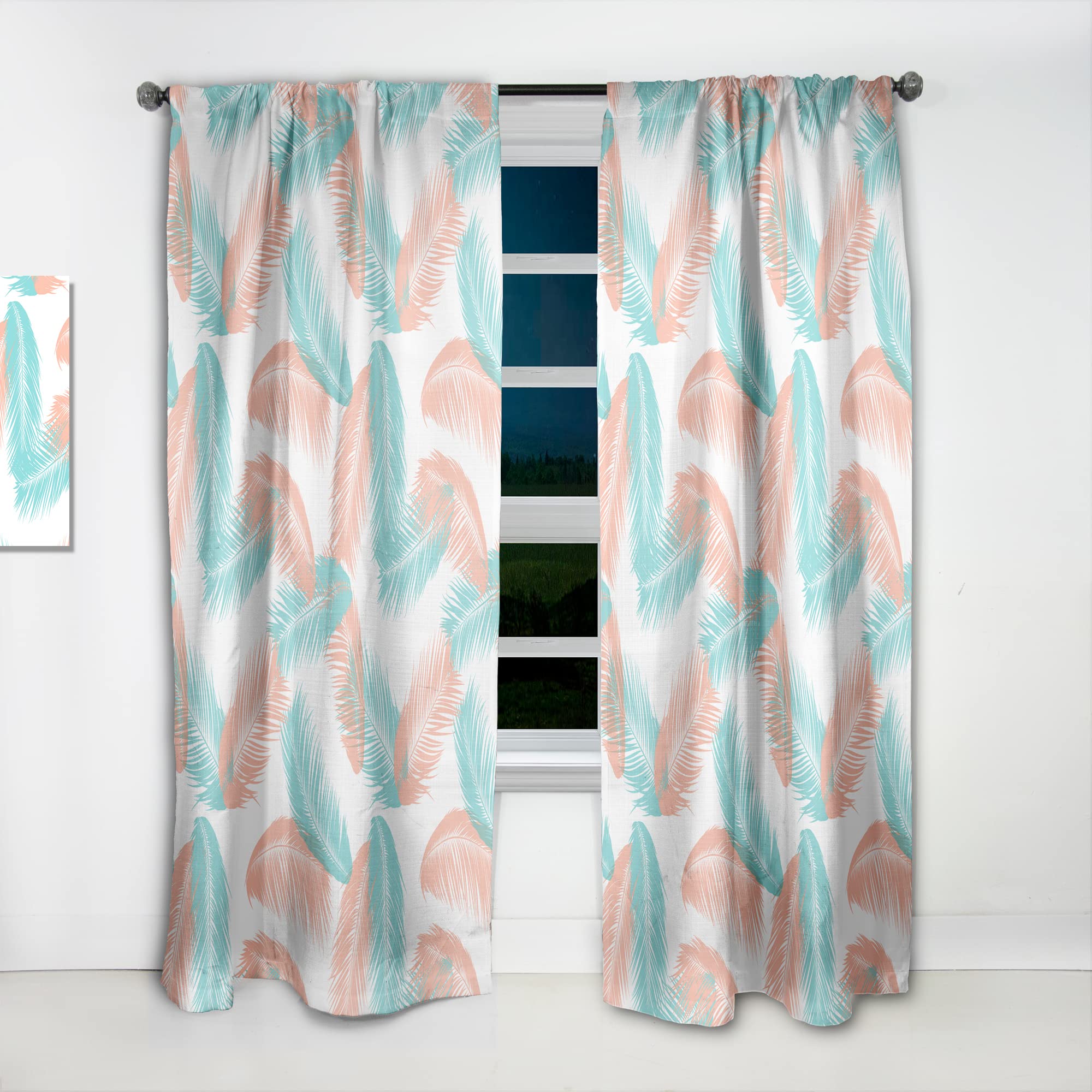 DesignQ Retro Tropical Foliage II Thermal Insulated Curtains - 52x108 Single Panel for Bedroom & Living Room - Perfect for Home Decor & Sun Protection