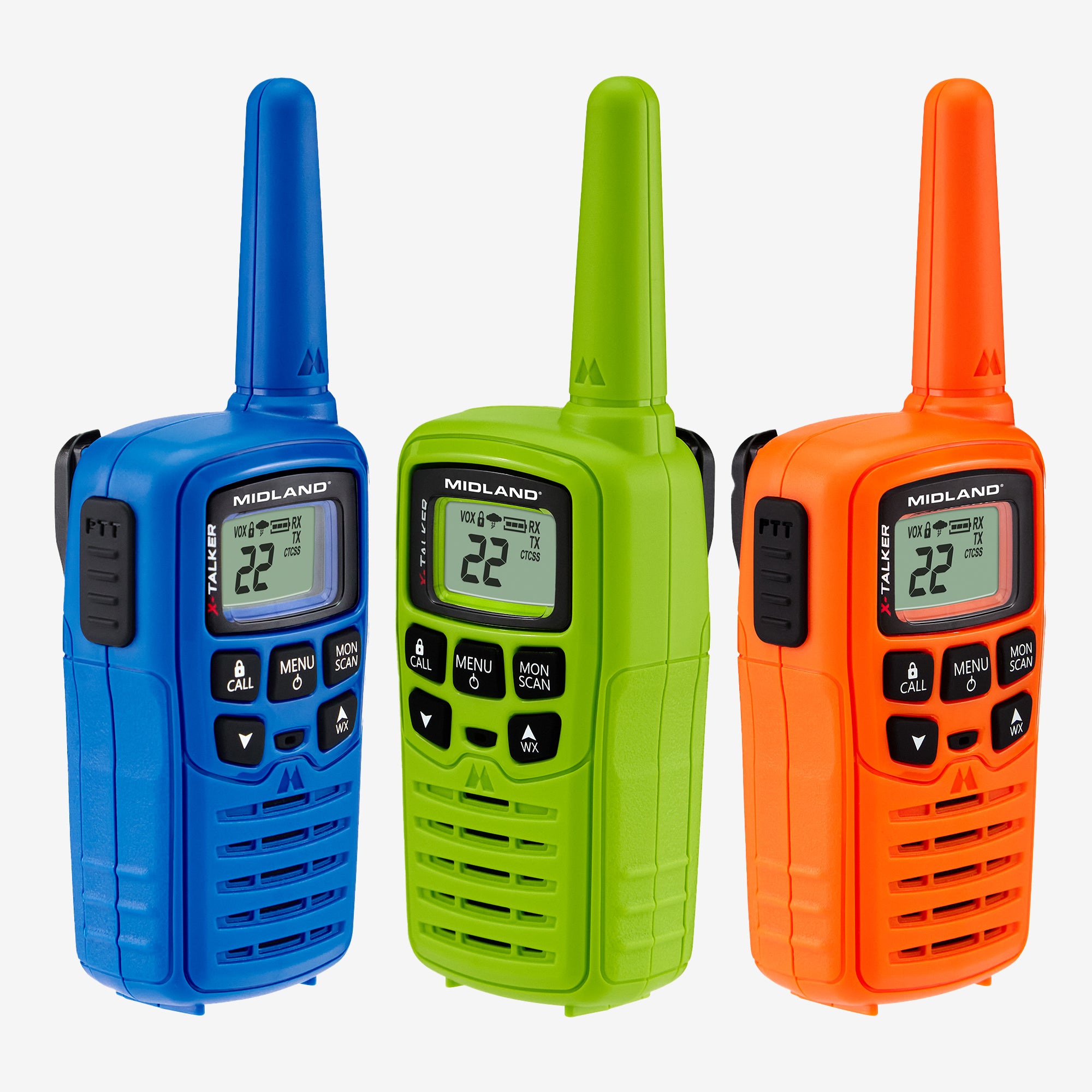 T10 X Talker® FRS Walkie Talkies 3 Pack - Multi-Color Long Range Two-Way Radios for Outdoor Adventures, Hiking, Camping & Family Communication
