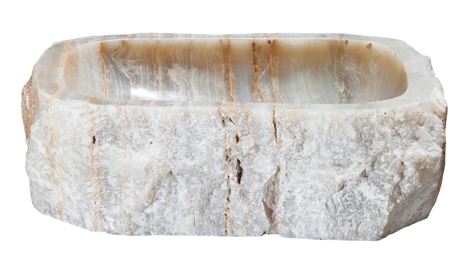 Modern Onyx Vessel Bathroom Sink - Handcrafted Natural Stone Vanity Basin for Luxury Bathrooms | Perfect for Master Suites, Spa Retreats & Upscale Home Renovations