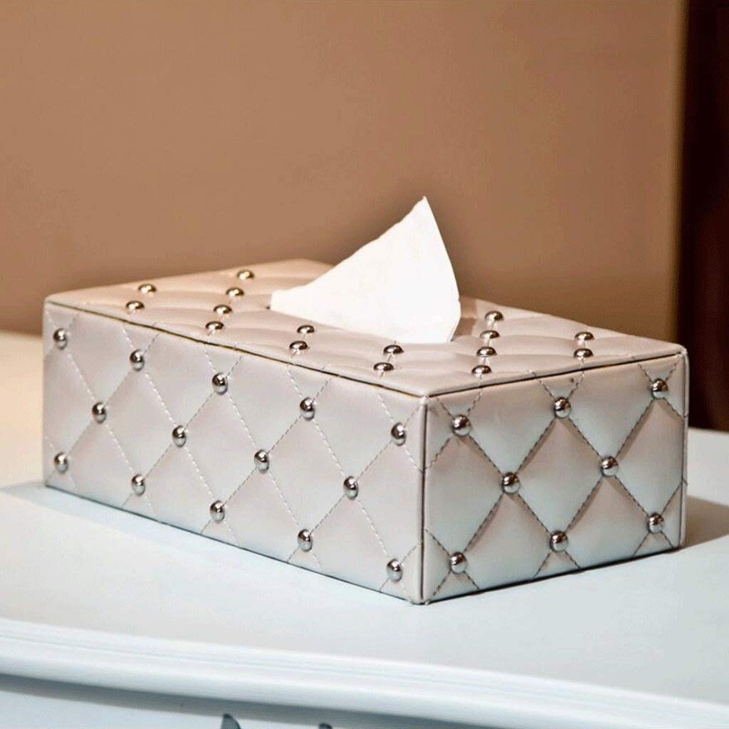 Stylish Leather Tissue Box Holder - Rectangular Napkin Dispenser for Home, Office & Car Decor | Silver Color | Perfect for Living Room, Bedroom & Automotive Interior