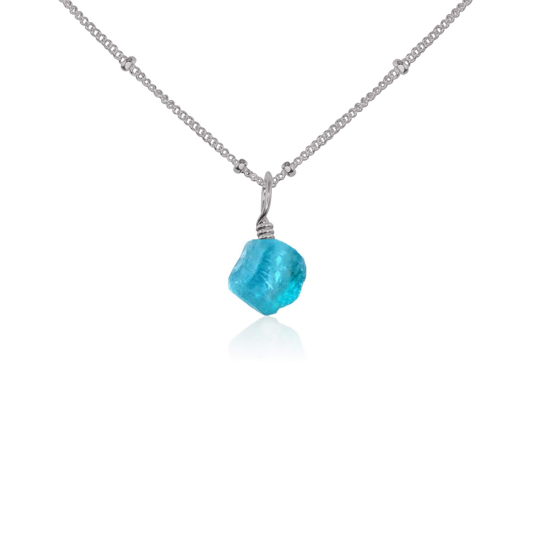 Natural Raw Apatite Crystal Pendant Necklace - Healing Stone Jewelry for Women, Spiritual Energy Protection, Chakra Balancing | Perfect for Meditation, Yoga & Everyday Wear