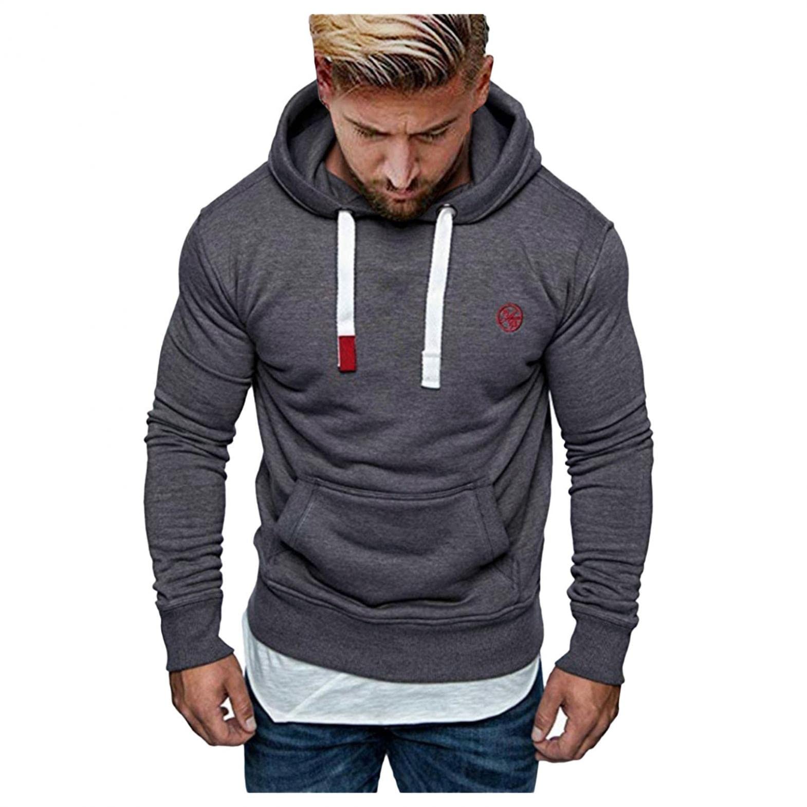 Men's Casual Pullover Hoodies - Loose Fit Long Sleeve Hooded Sweatshirt for Workout, Sports & Everyday Wear | Comfortable Streetwear Sweater for Gym, Running & Outdoor Activities