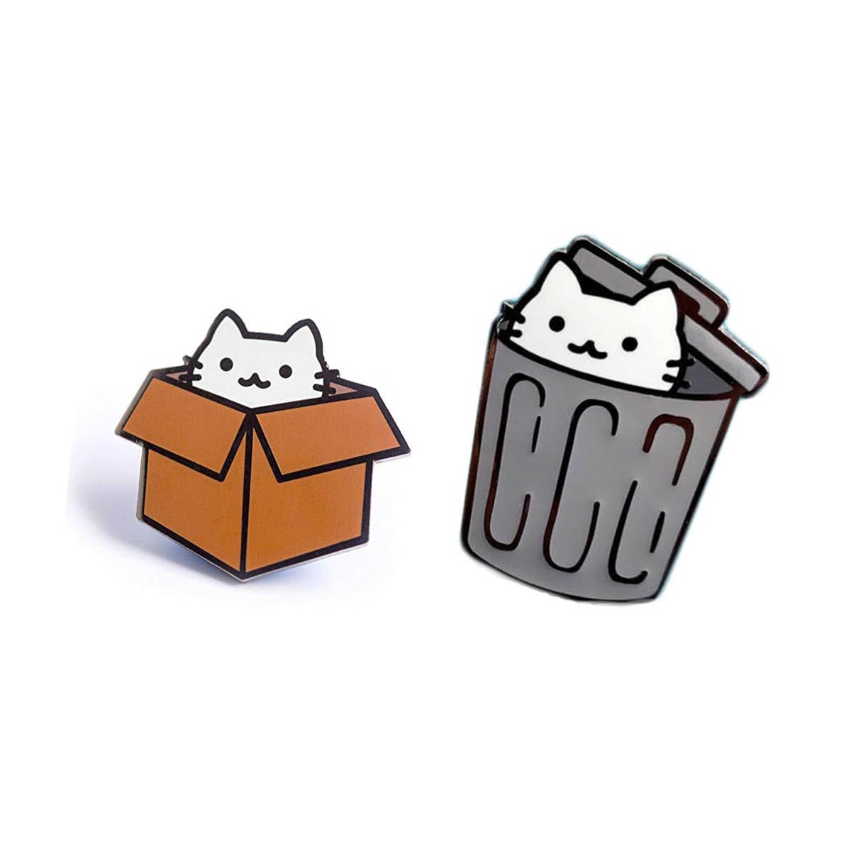 Cute Cat Box Enamel Pin - Kawaii Cat Lover Accessory for Backpacks, Jackets & Bags - Perfect for Gifts & Collectors