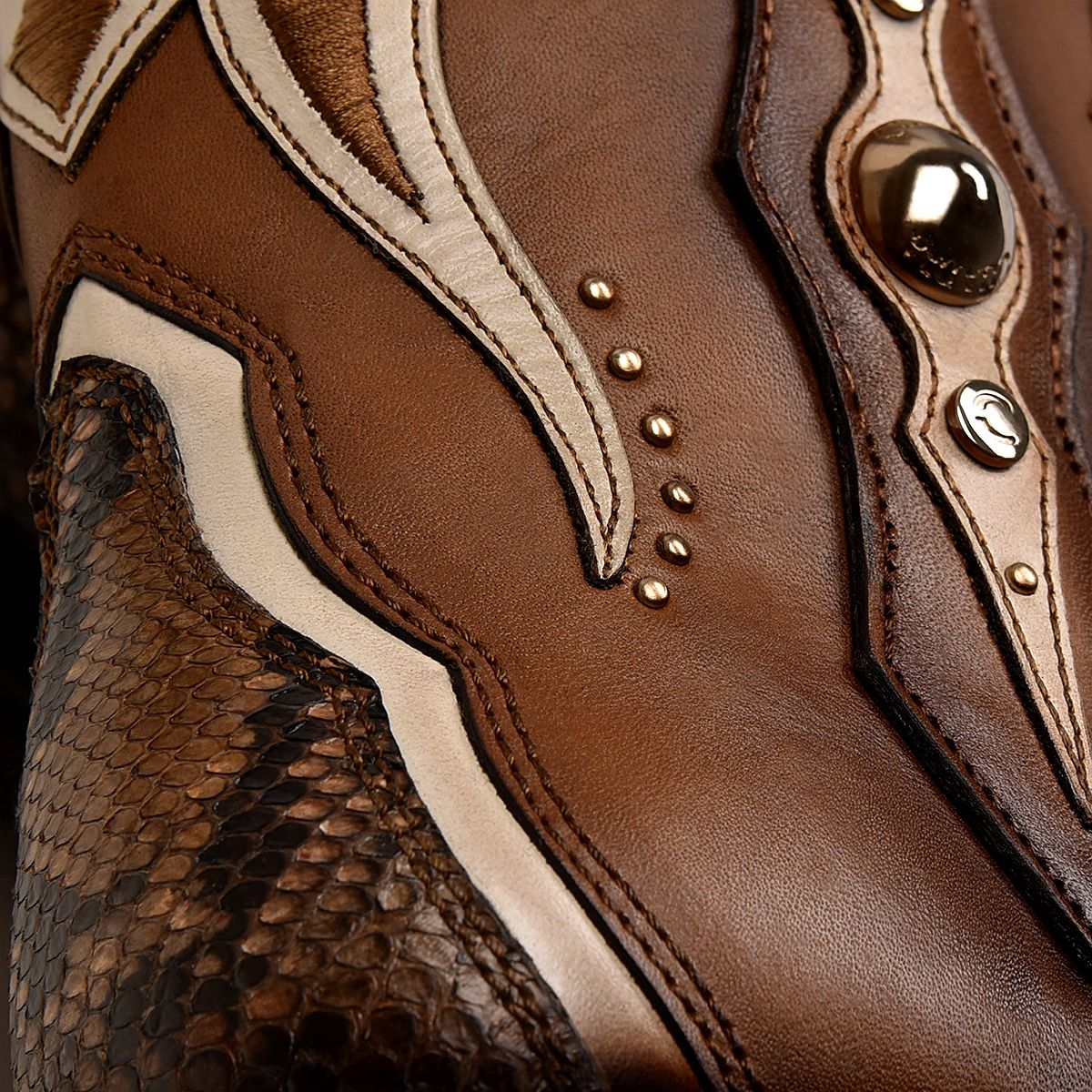 **Women's Western Cowgirl Ankle Boots - Genuine Python Skin & Honey Color | Perfect for Rodeo, Country Dance & Casual Wear**