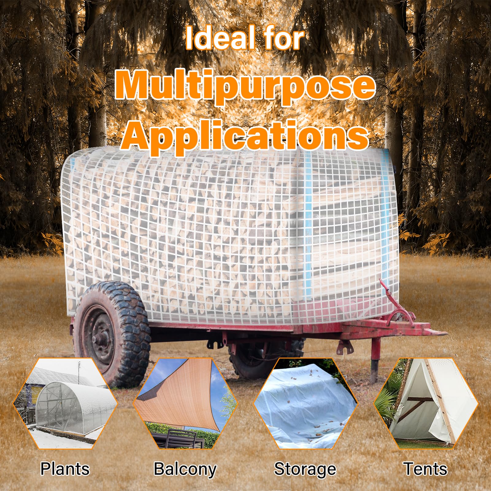 16 Mil Clear Heavy Duty Waterproof Greenhouse Cover - UV Resistant Polyethylene Plastic Tarp 20x30 ft with Reinforced Grommets - Durable Protection for Gardening, Farming, Nursery & Outdoor Use - Ideal for Plant Growth, Crop Protection and Weatherproof Shelter