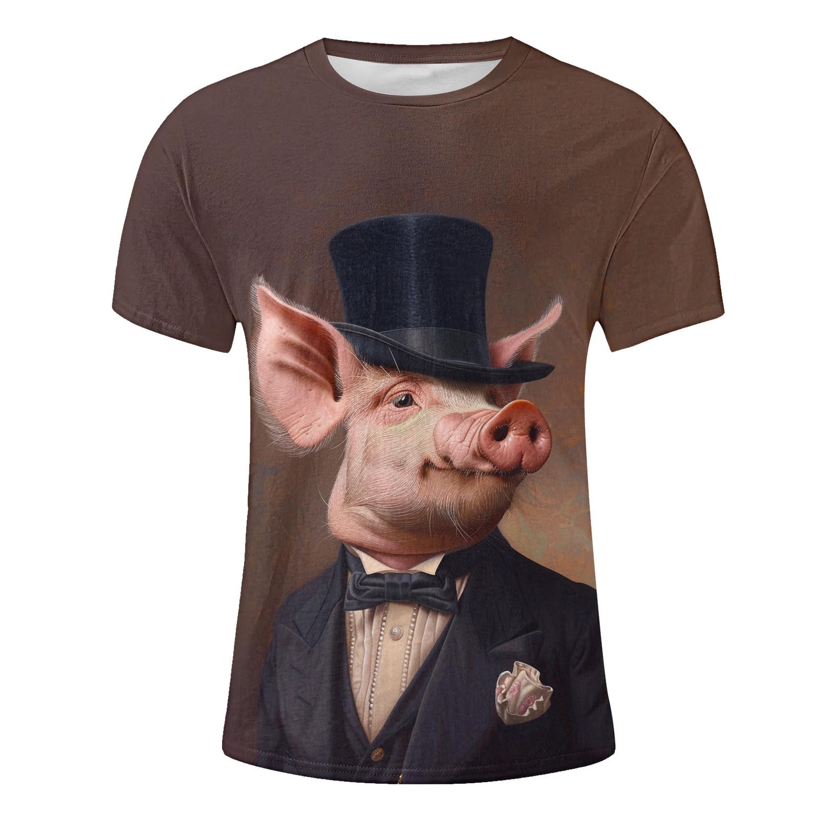 Funny Pig Graphic T-Shirt for Men - Short Sleeve Novelty Tee with Humorous Print | Summer Casual Top for Everyday Wear & Gifts 2024
