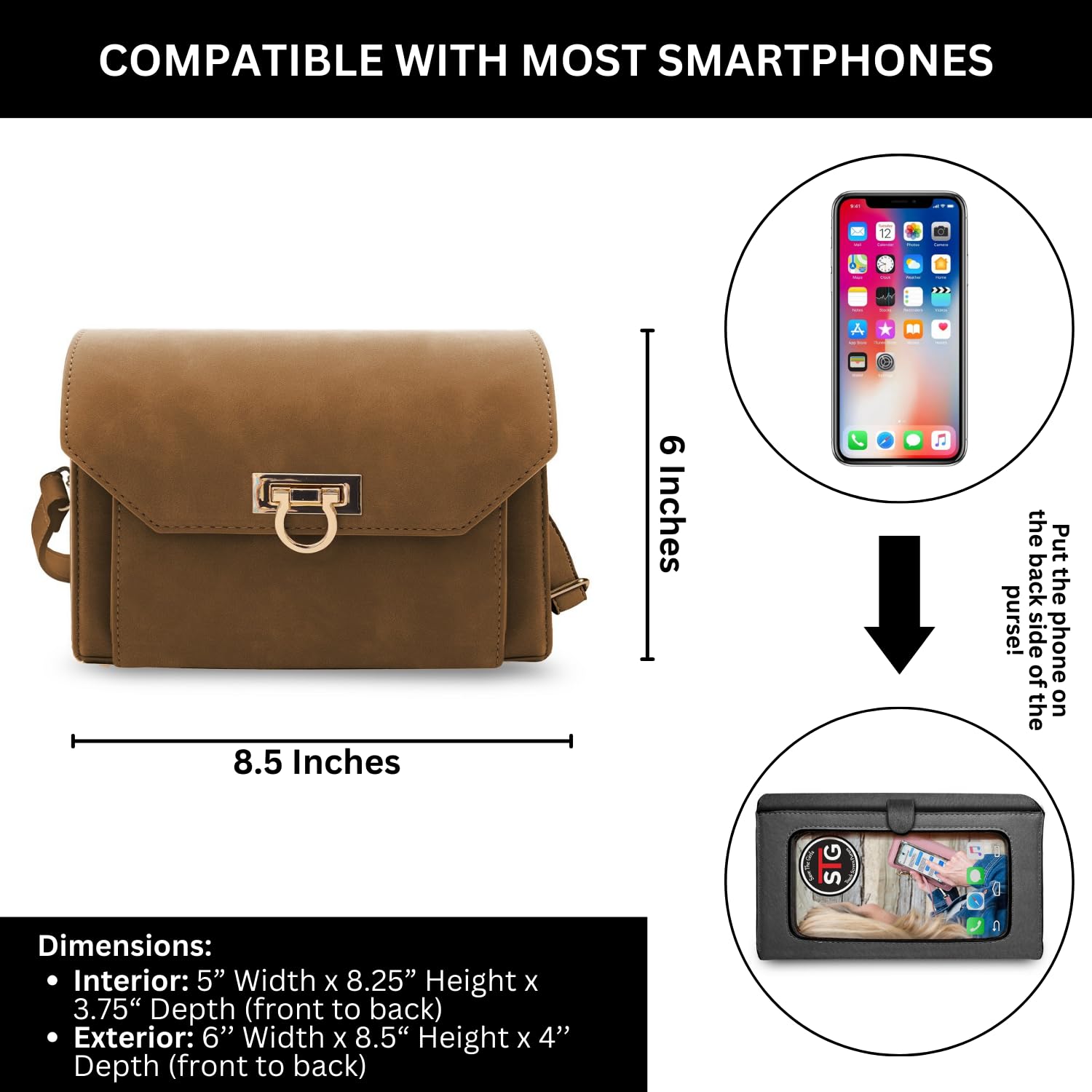 Venesia RFID Blocking Cell Phone Purse - Stylish Crossbody Bag for Women, Perfect for Travel, Shopping, and Daily Use