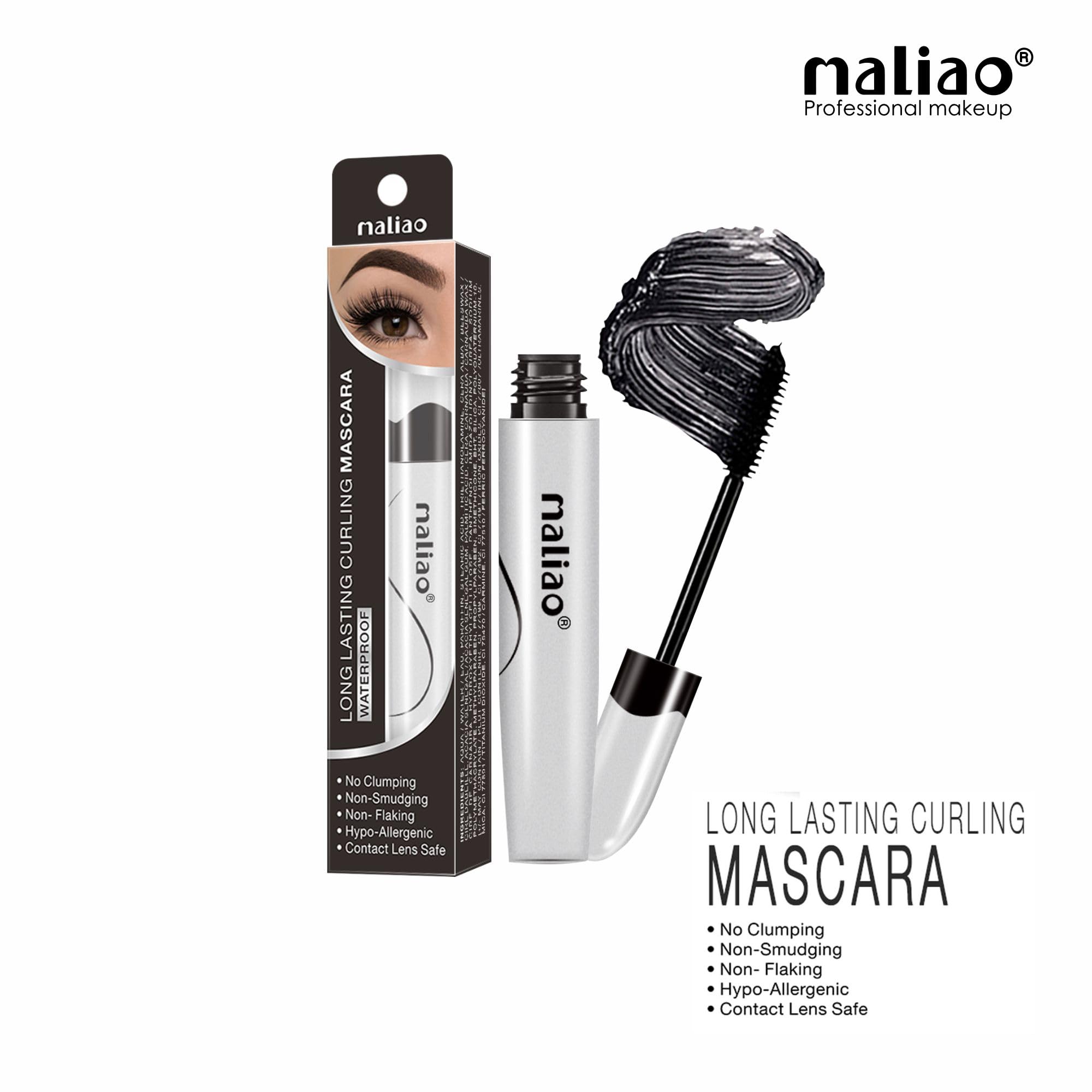 Maliao Long Lasting Waterproof Curling Mascara - Volumizing & Lengthening for Dramatic Lashes All Day | Perfect for Weddings, Parties & Everyday Glam